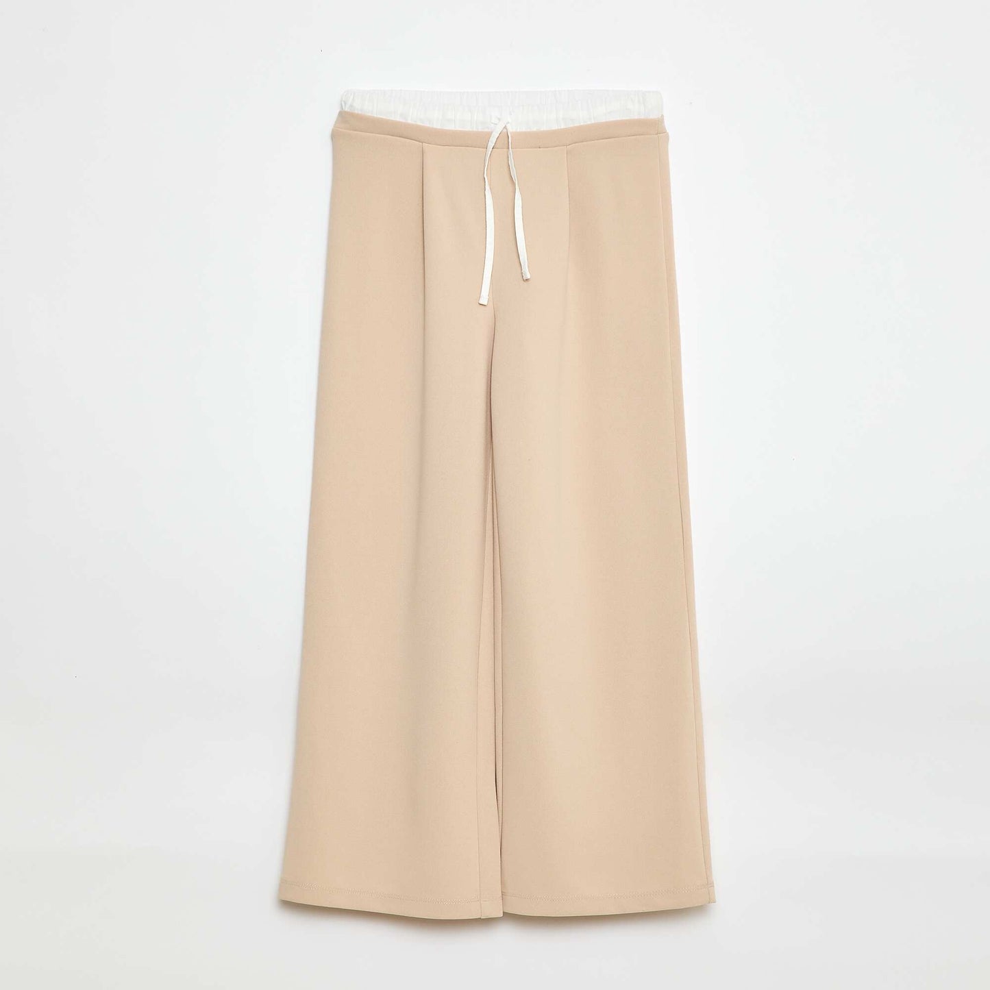 Wide-Leg Trousers with 2-in-1 Boxer Short Style BEIGE