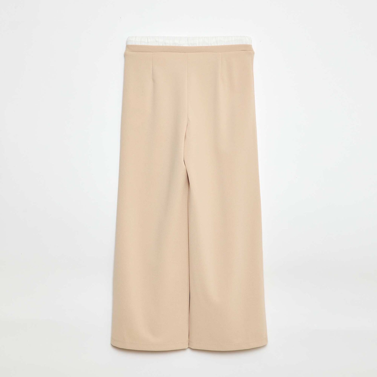 Wide-Leg Trousers with 2-in-1 Boxer Short Style BEIGE