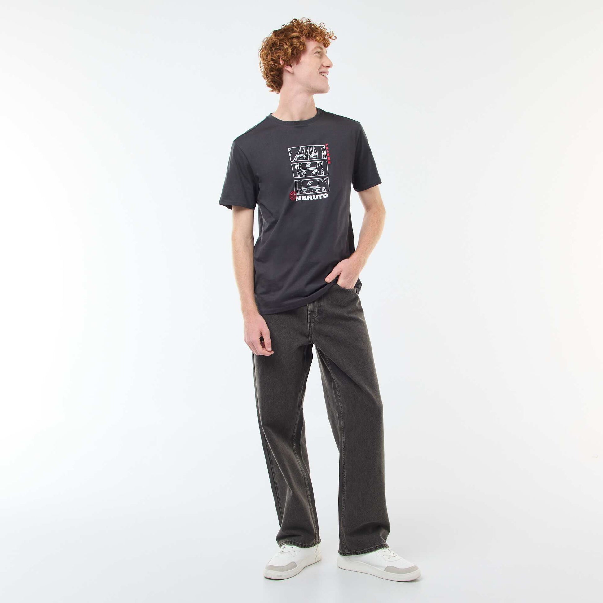 Naruto Print T-Shirt BLACK