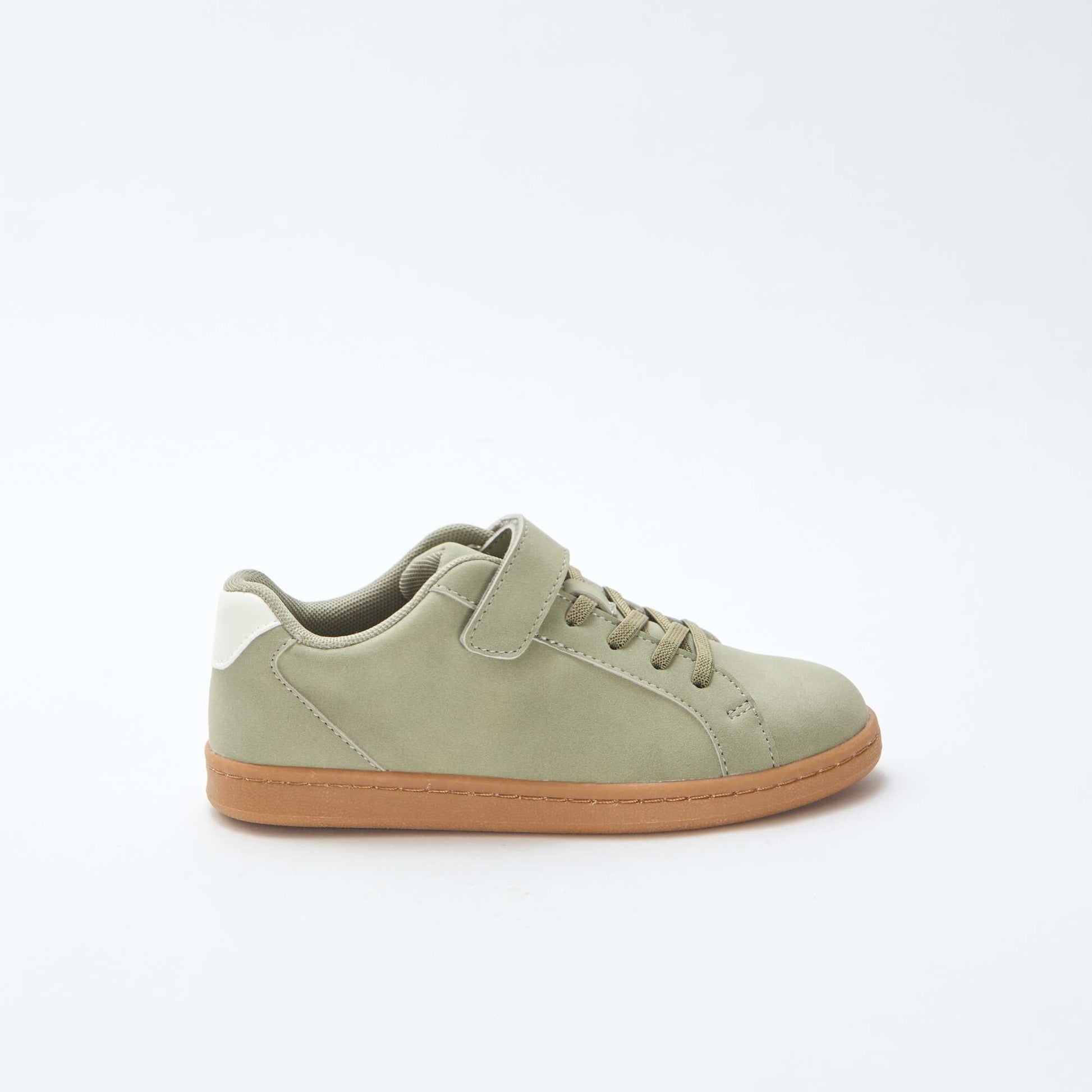 Two-Tone Faux Suede Low-Top Sneakers GREEN