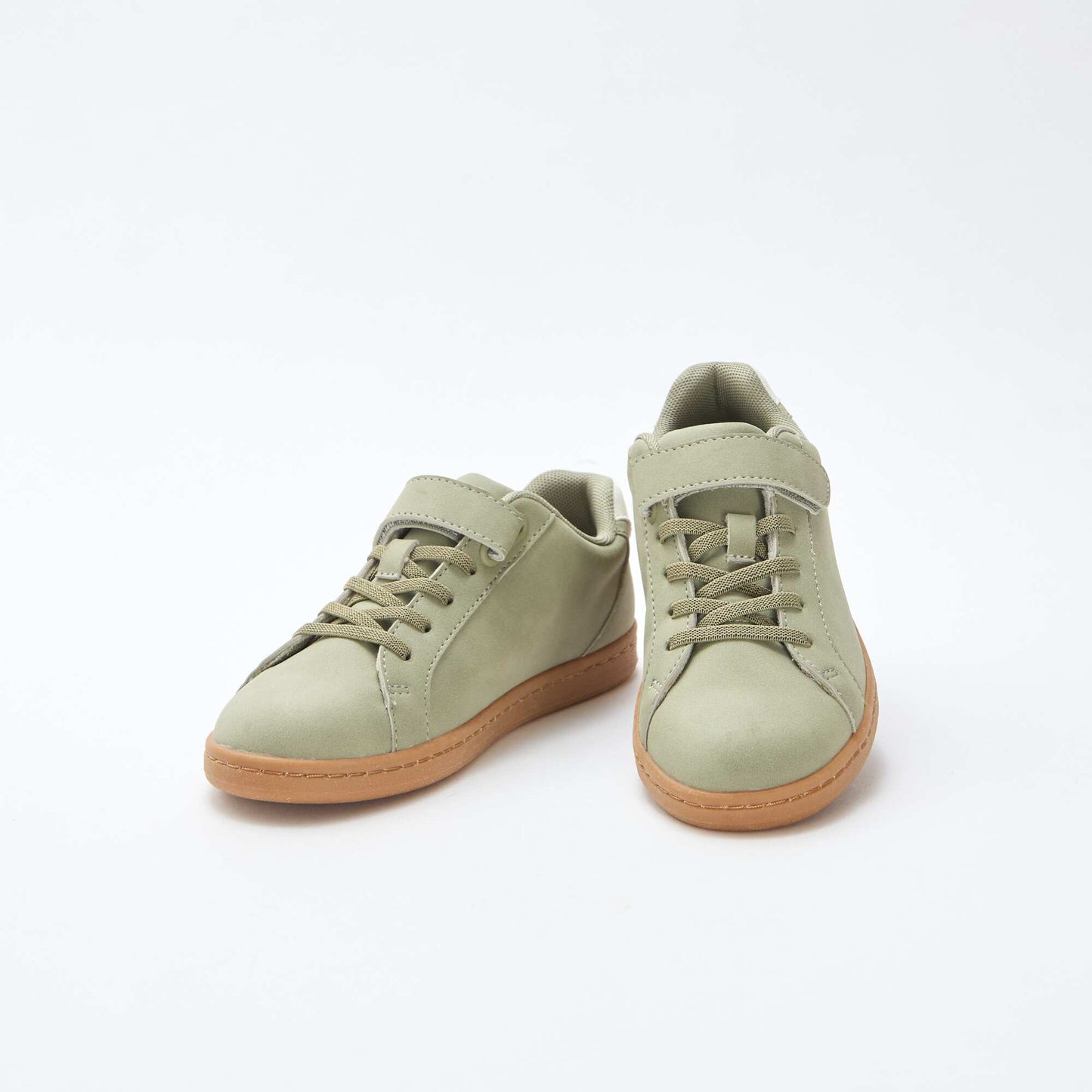 Two-Tone Faux Suede Low-Top Sneakers GREEN