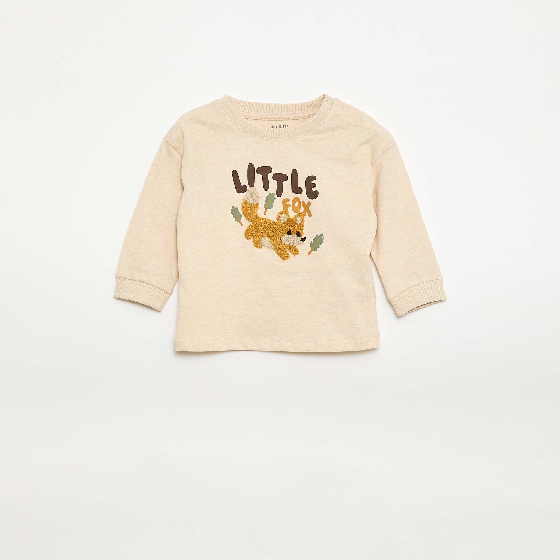 Bouclé Knit Animated T-shirt BEIGE