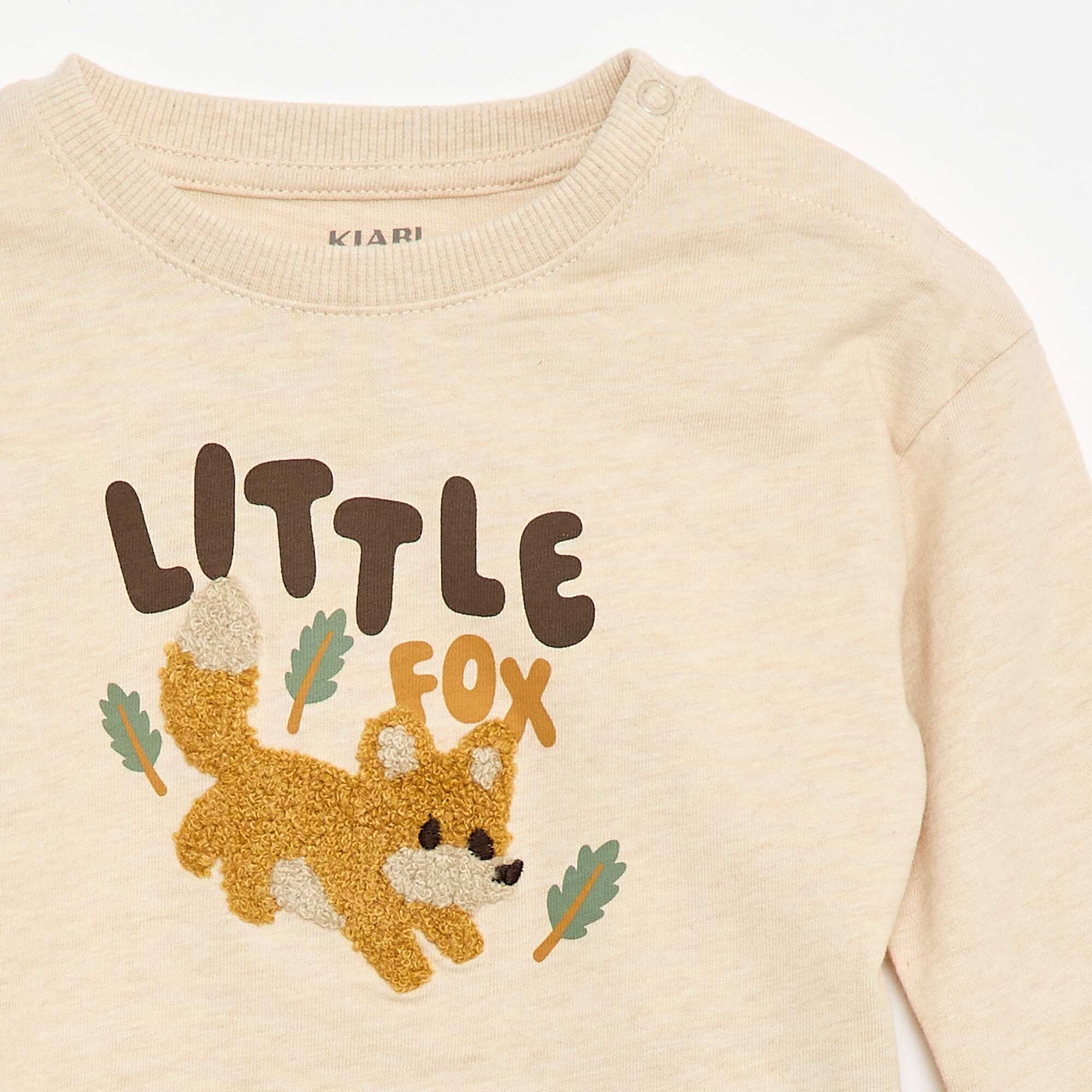 Bouclé Knit Animated T-shirt BEIGE