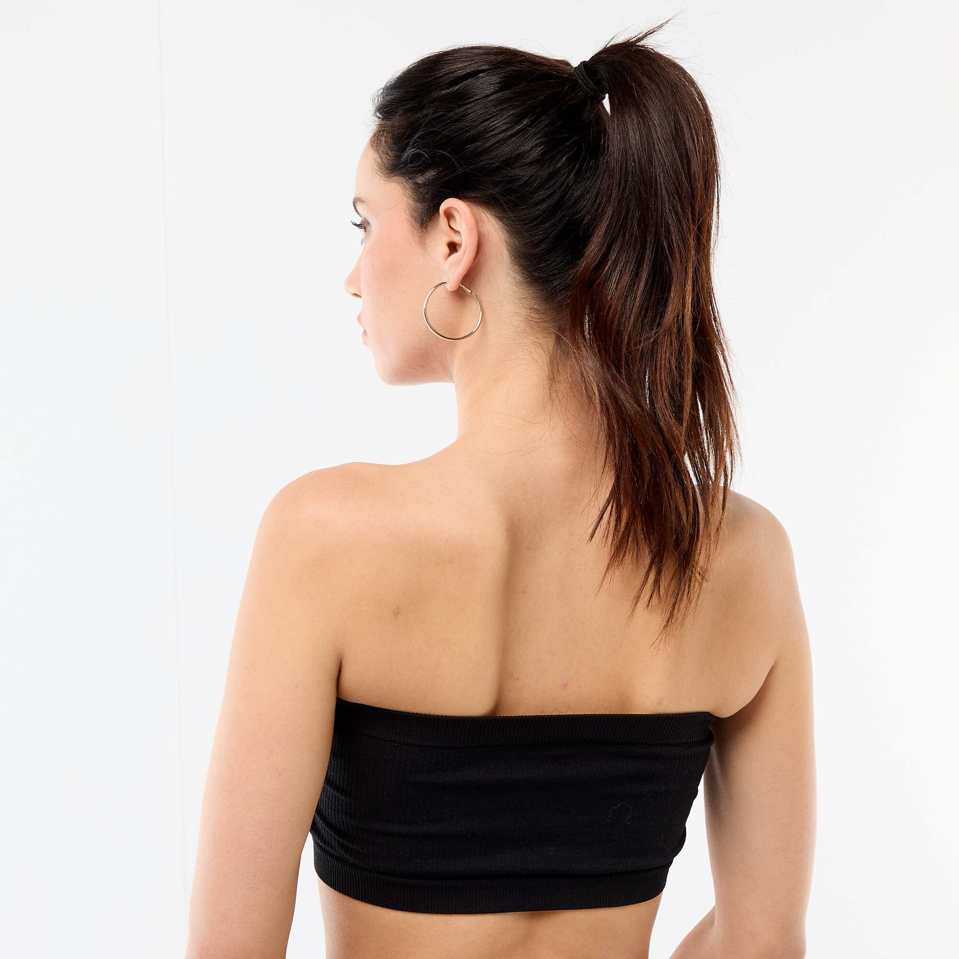 2-Pack Seamless Rib Bandeau Bras WHITE