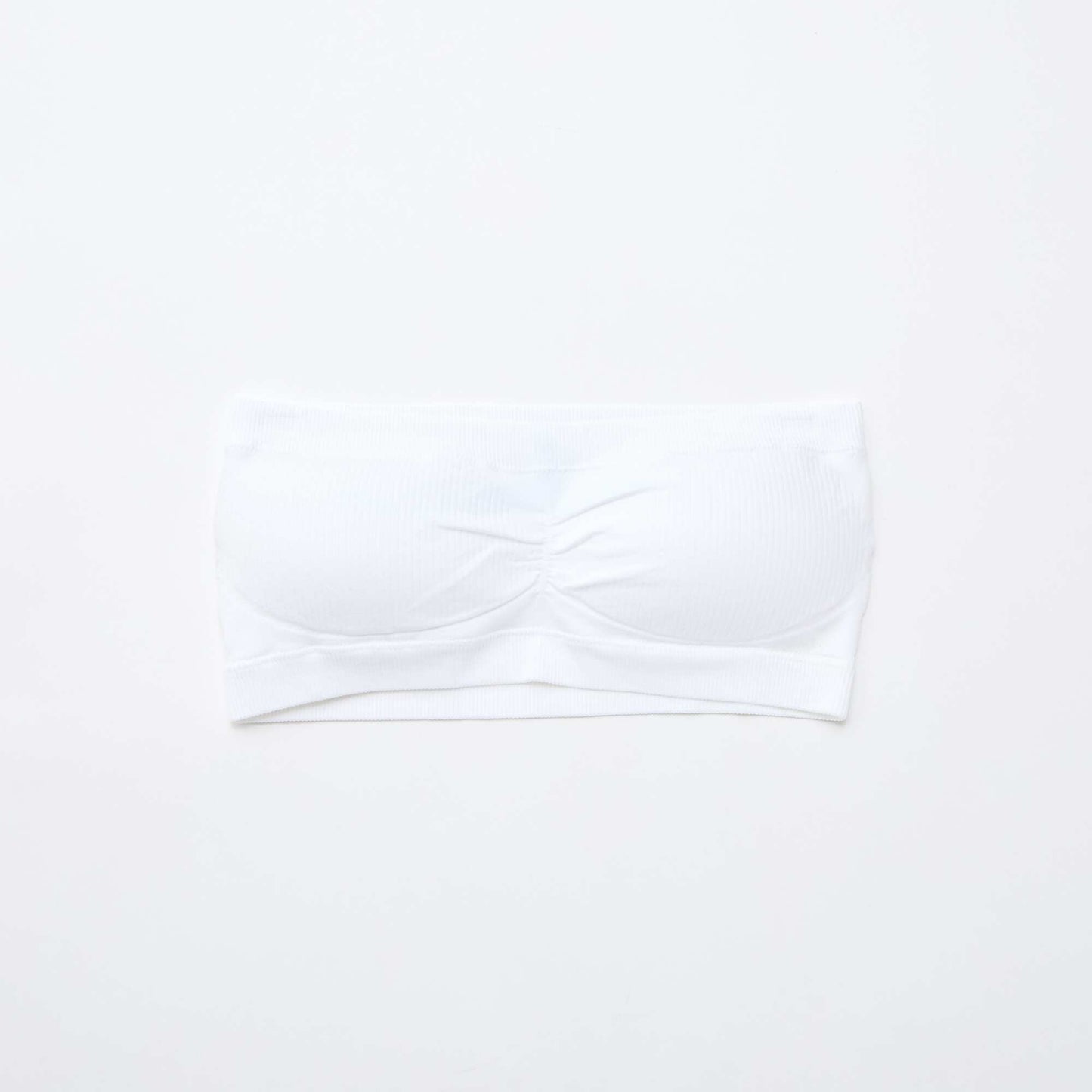 2-Pack Seamless Rib Bandeau Bras WHITE
