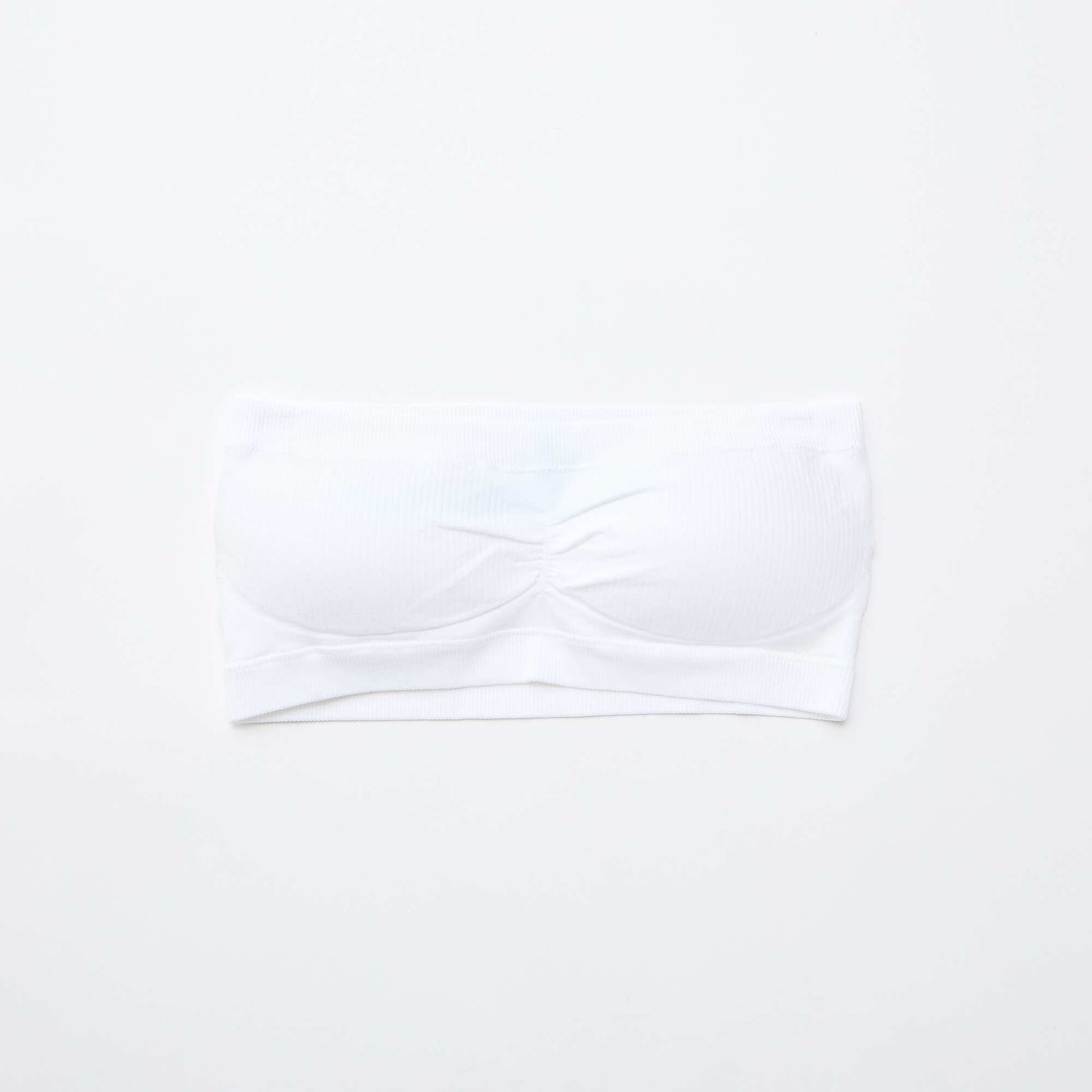 2-Pack Seamless Rib Bandeau Bras WHITE