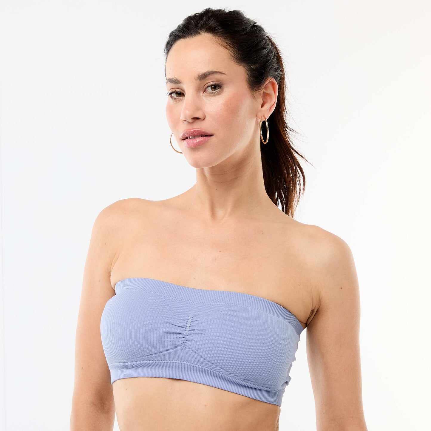 2-Pack Seamless Rib Bandeau Bras BLUE