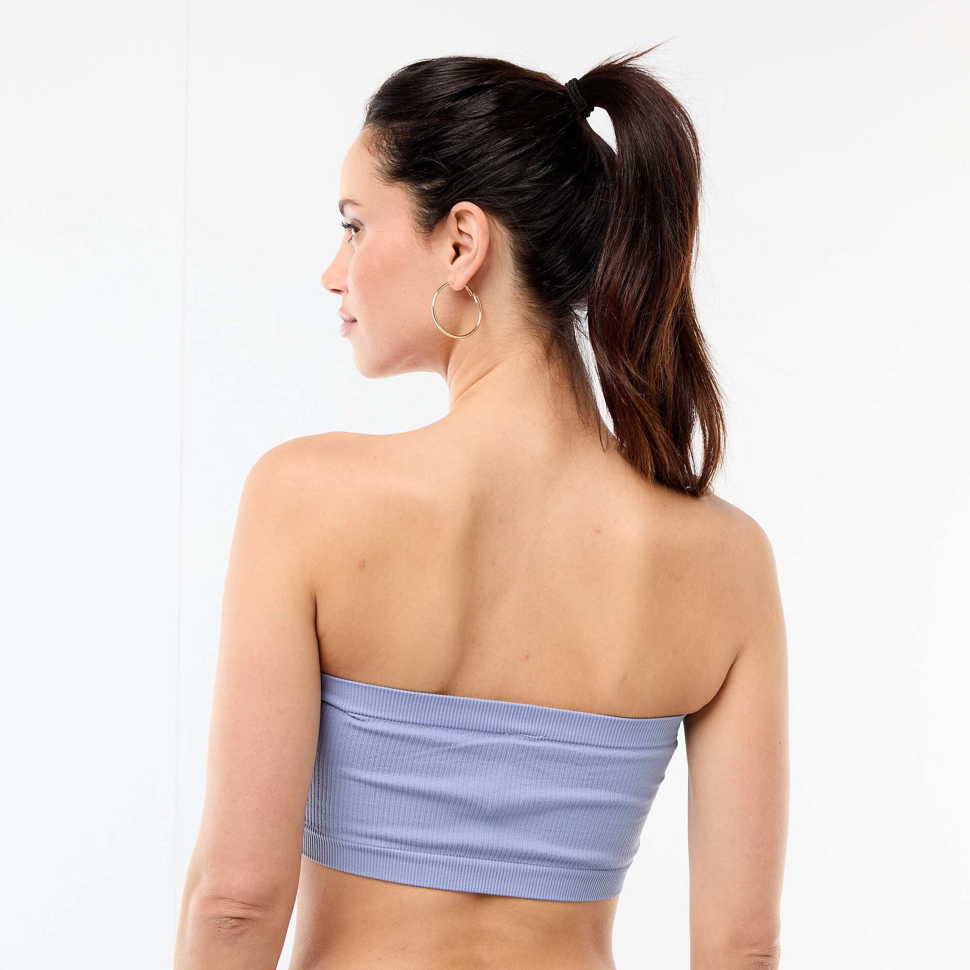 2-Pack Seamless Rib Bandeau Bras BLUE