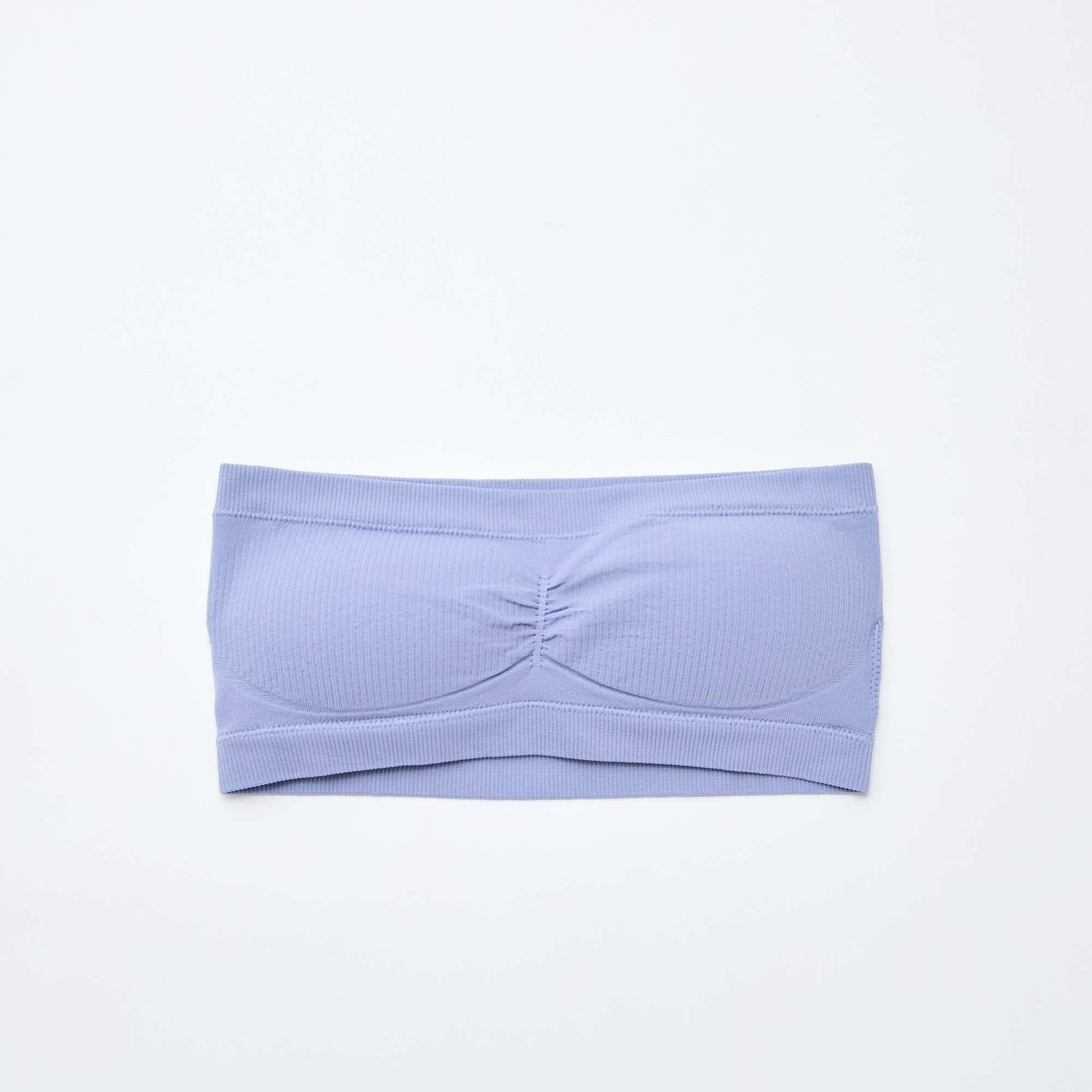 2-Pack Seamless Rib Bandeau Bras BLUE