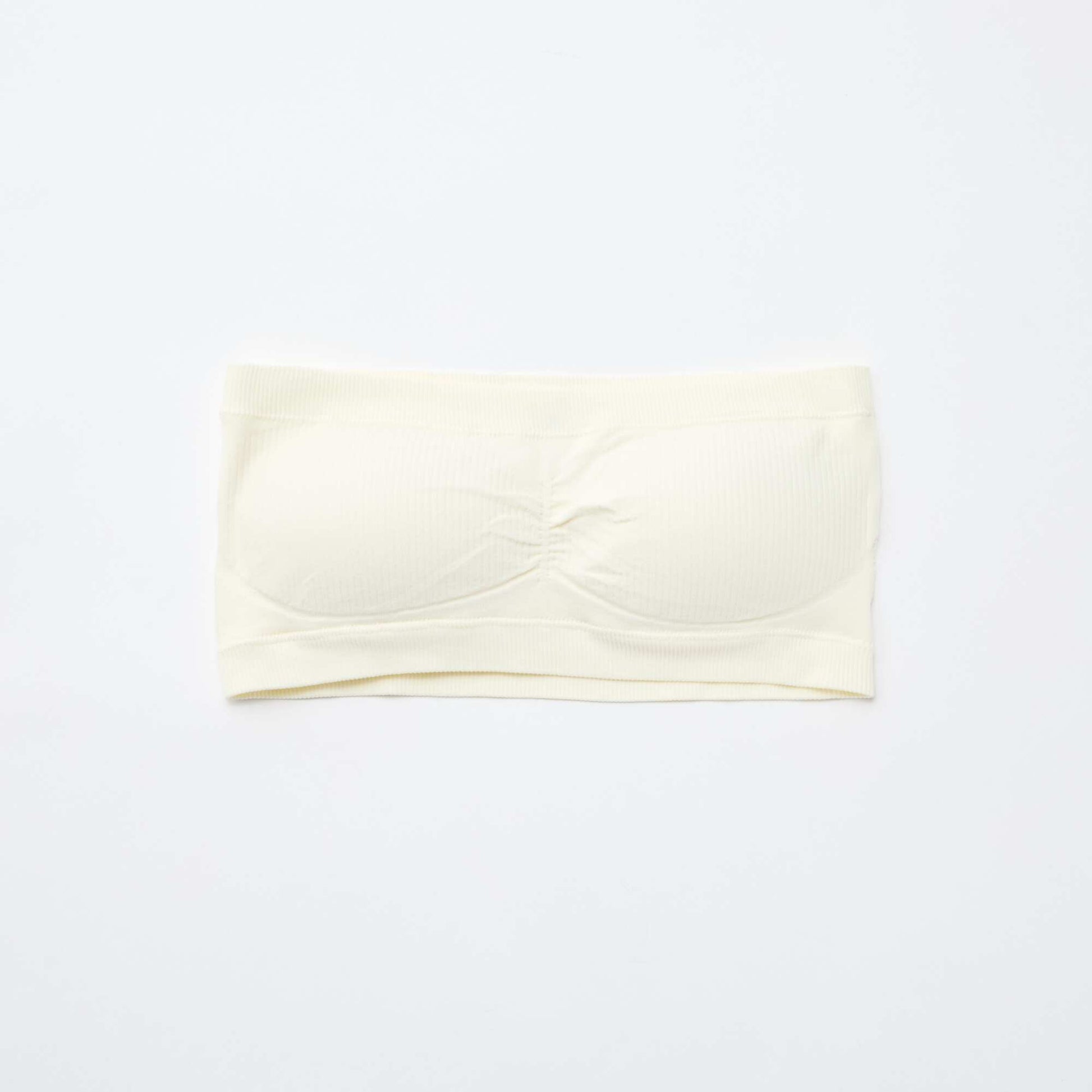 2-Pack Seamless Rib Bandeau Bras BEIGE