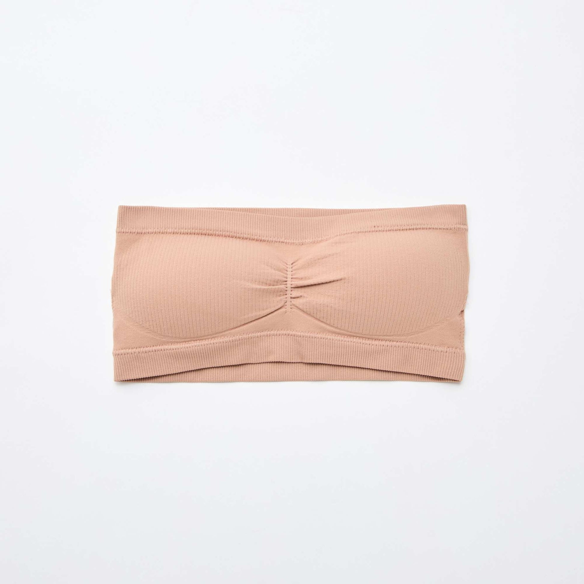 2-Pack Seamless Rib Bandeau Bras BEIGE