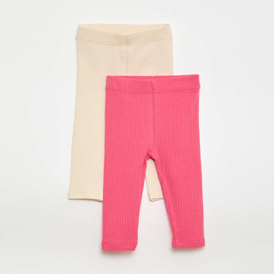 2-Pack Ribbed Leggings WHITE
