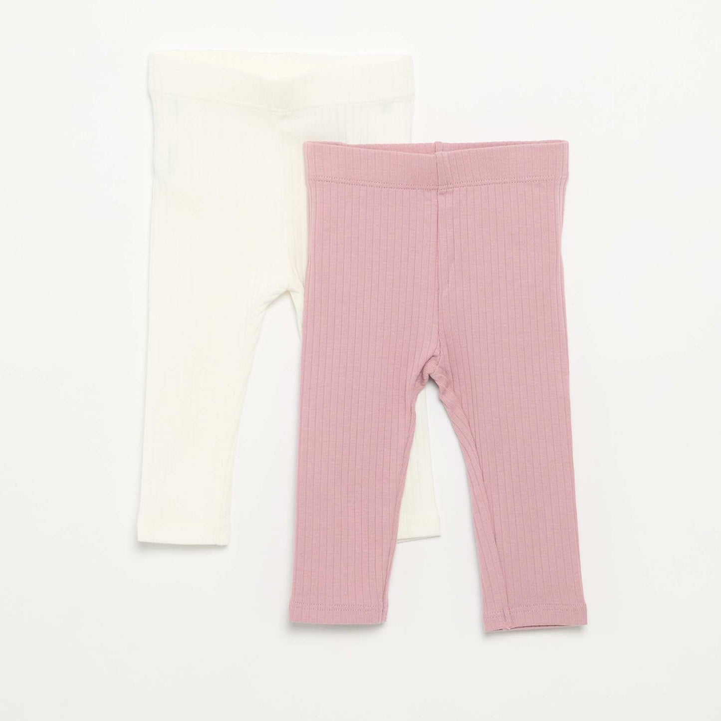 Pack of 2 Ribbed Leggings PURPLE