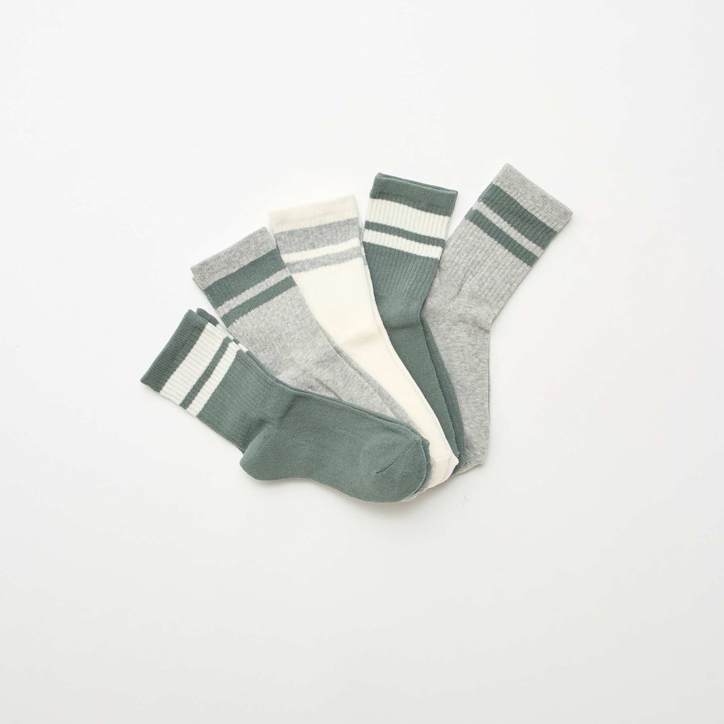 5-Pack Cotton Socks GREEN