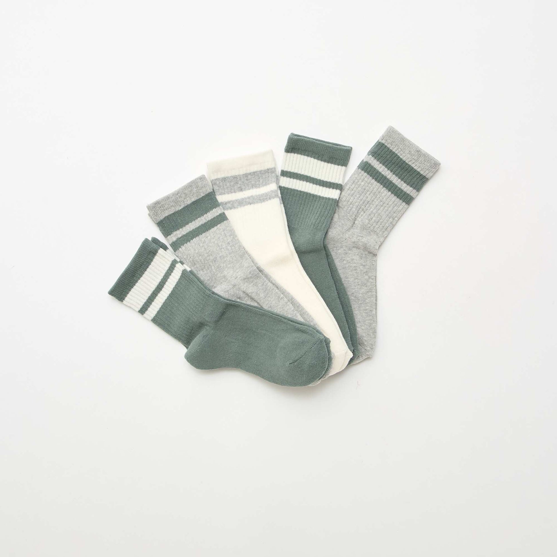5-Pack Cotton Socks GREEN