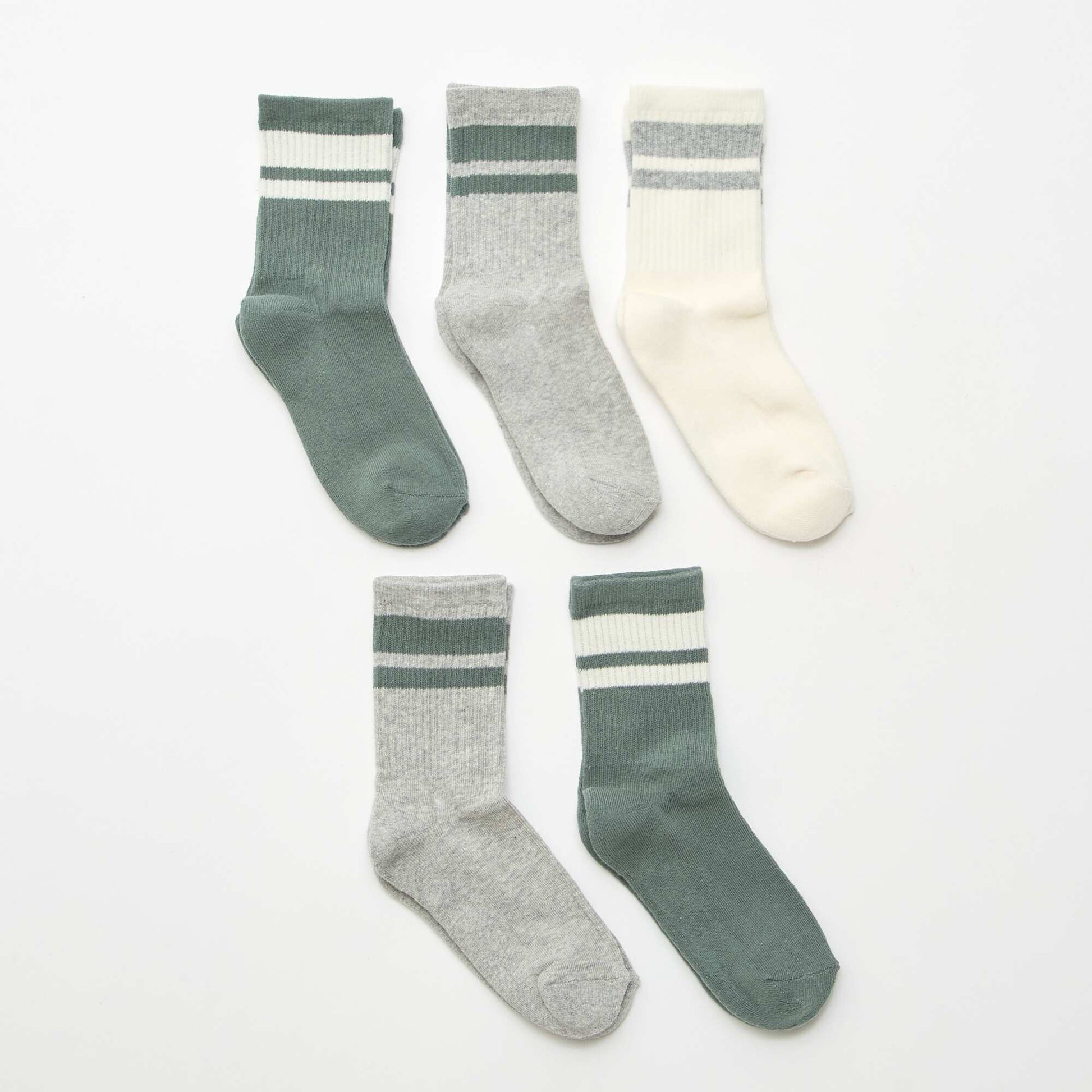 5-Pack Cotton Socks GREEN