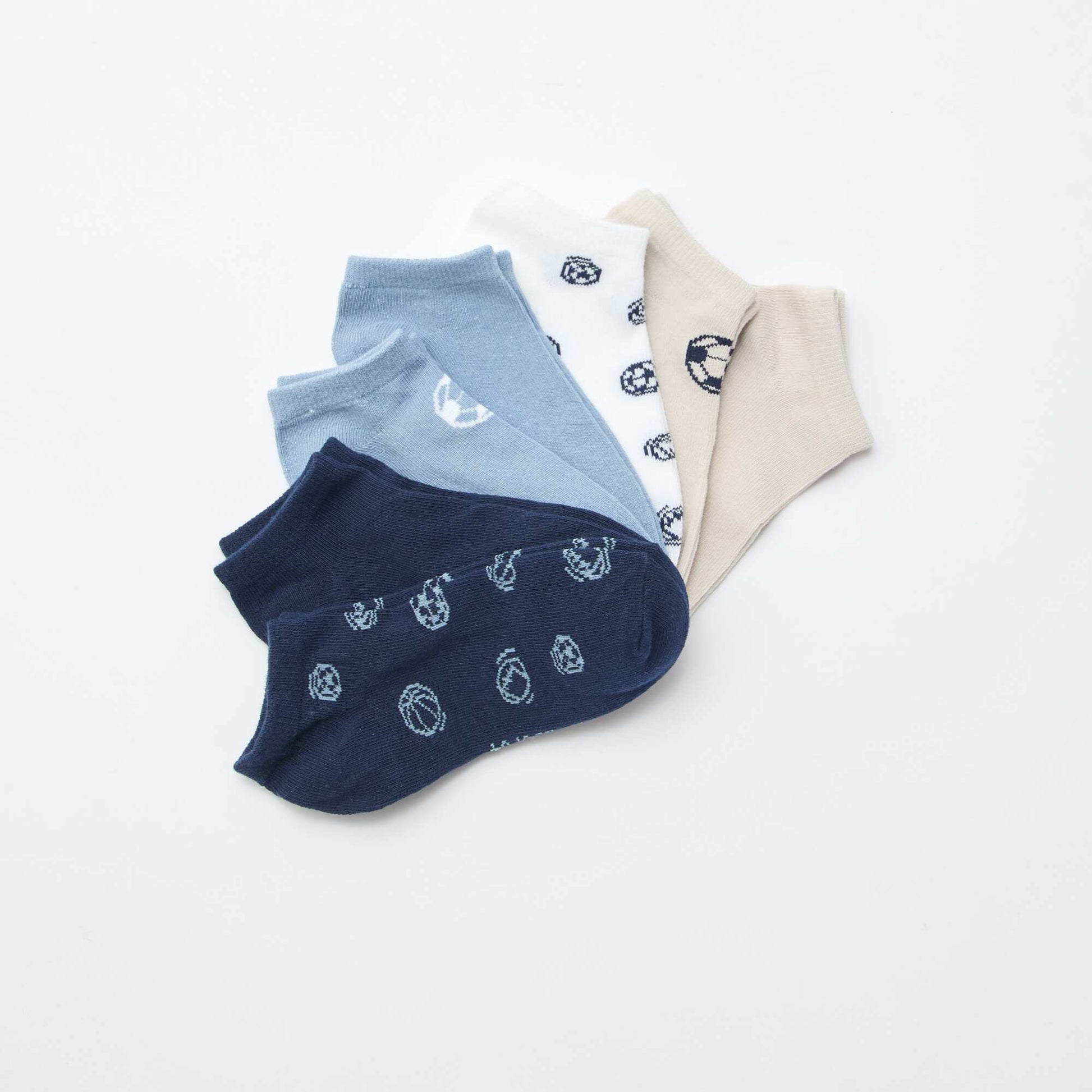 7-Pack of Invisible Ankle Socks BLUE