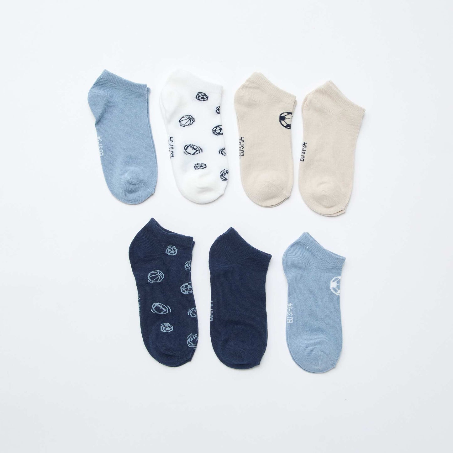 7-Pack of Invisible Ankle Socks BLUE