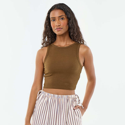 American Armhole Tank Top BROWN