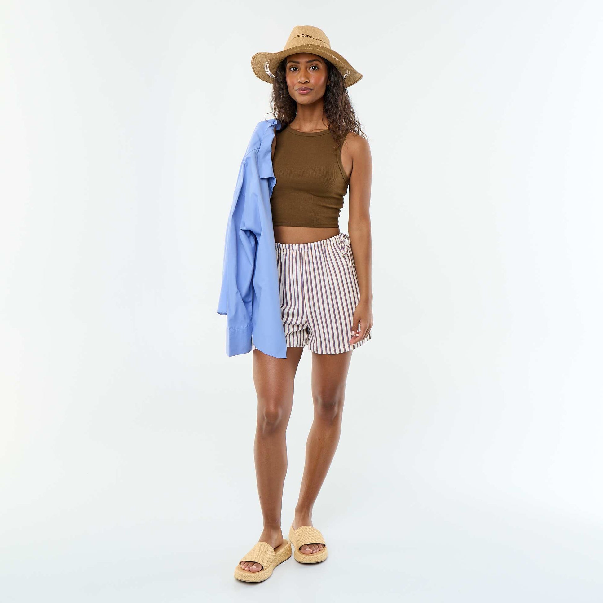 American Armhole Tank Top BROWN