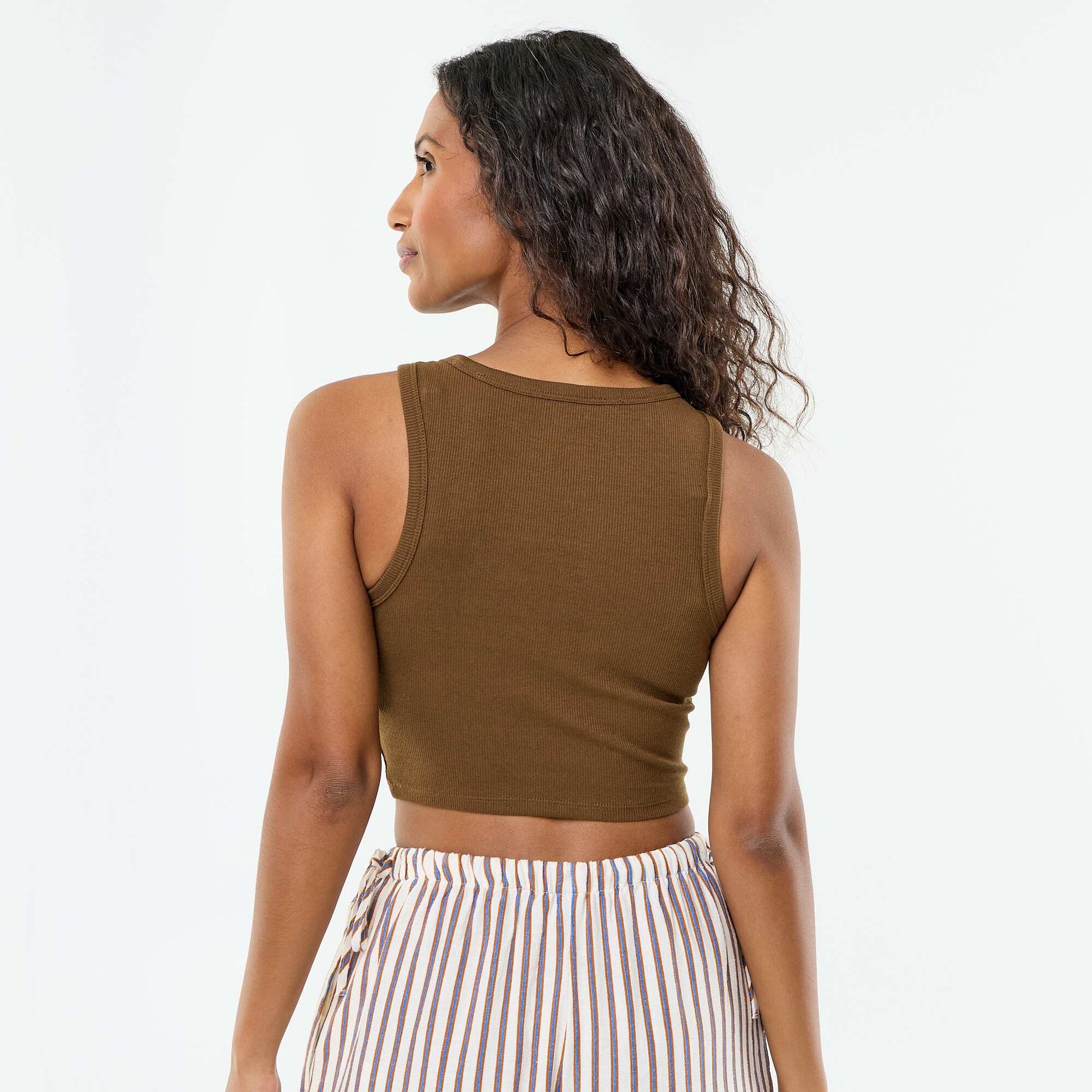 American Armhole Tank Top BROWN