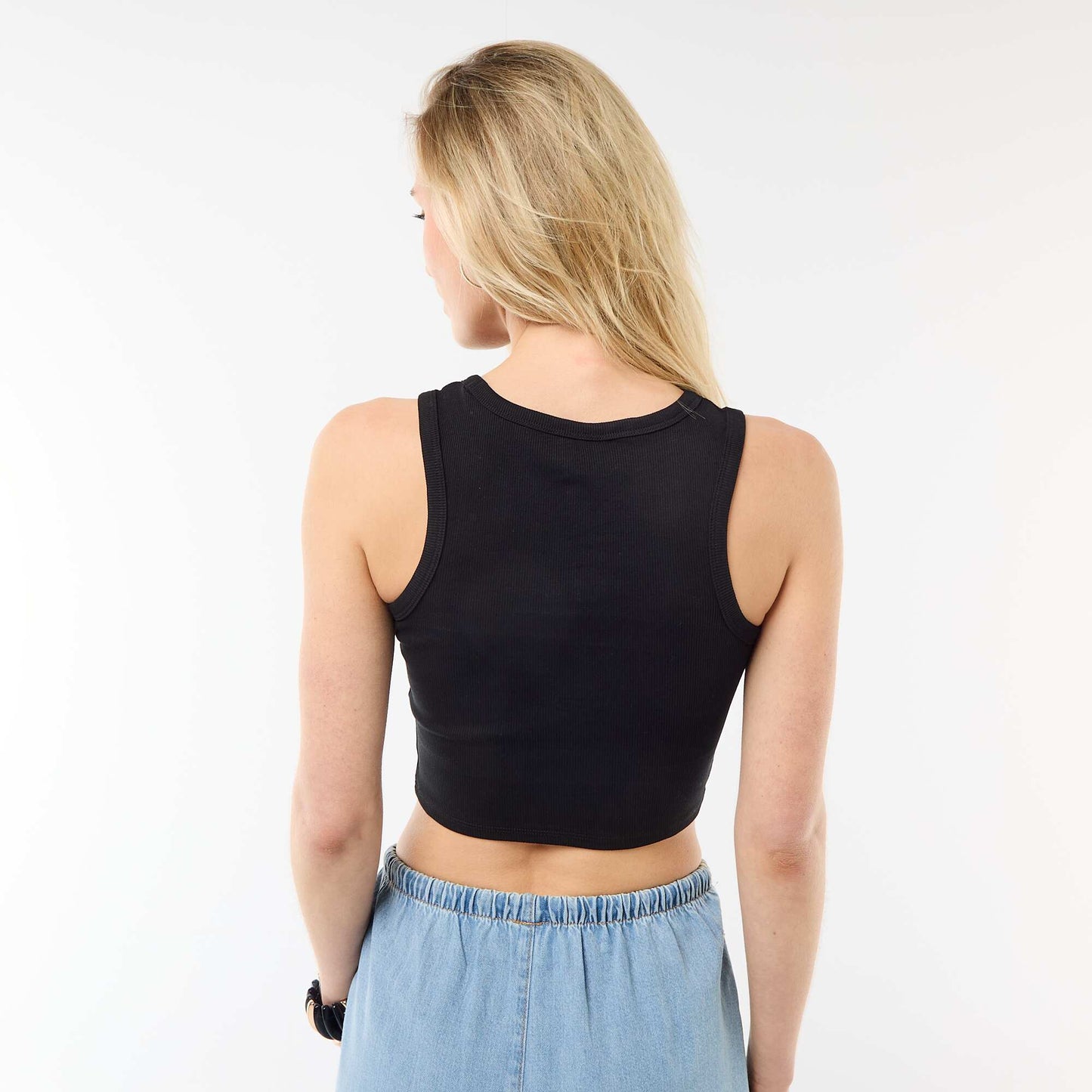 American Armhole Tank Top BLACK