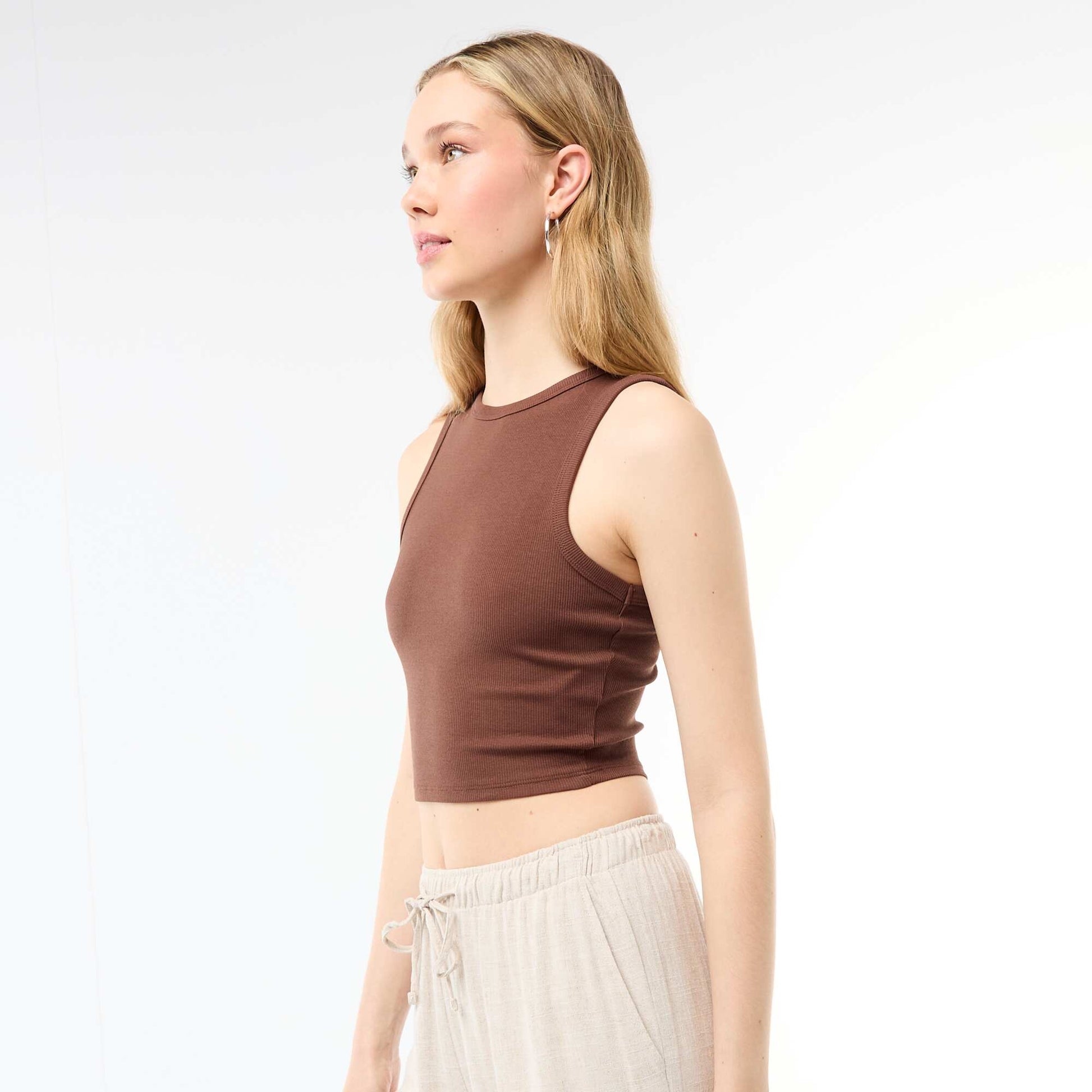 American Armhole Tank Top BROWN