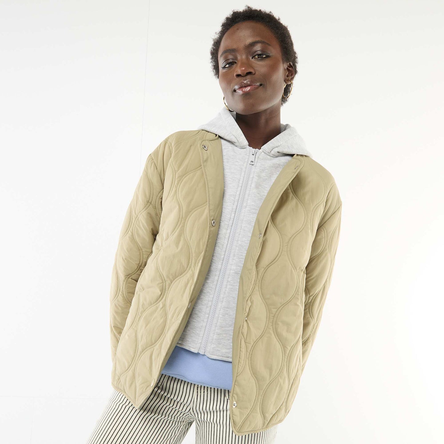 Padded Jacket with Removable Bib GREEN