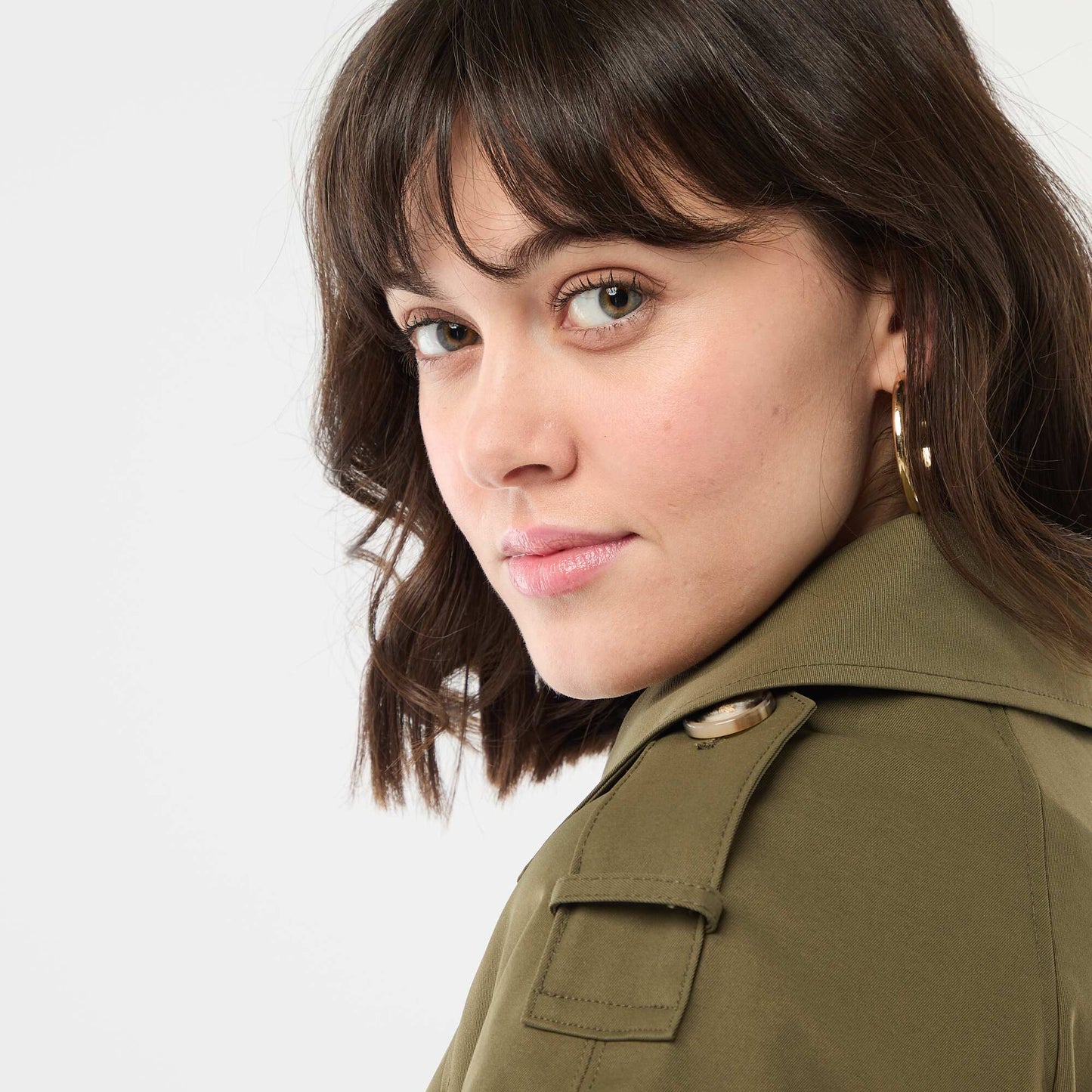 Cotton Short Trench Coat KHAKI
