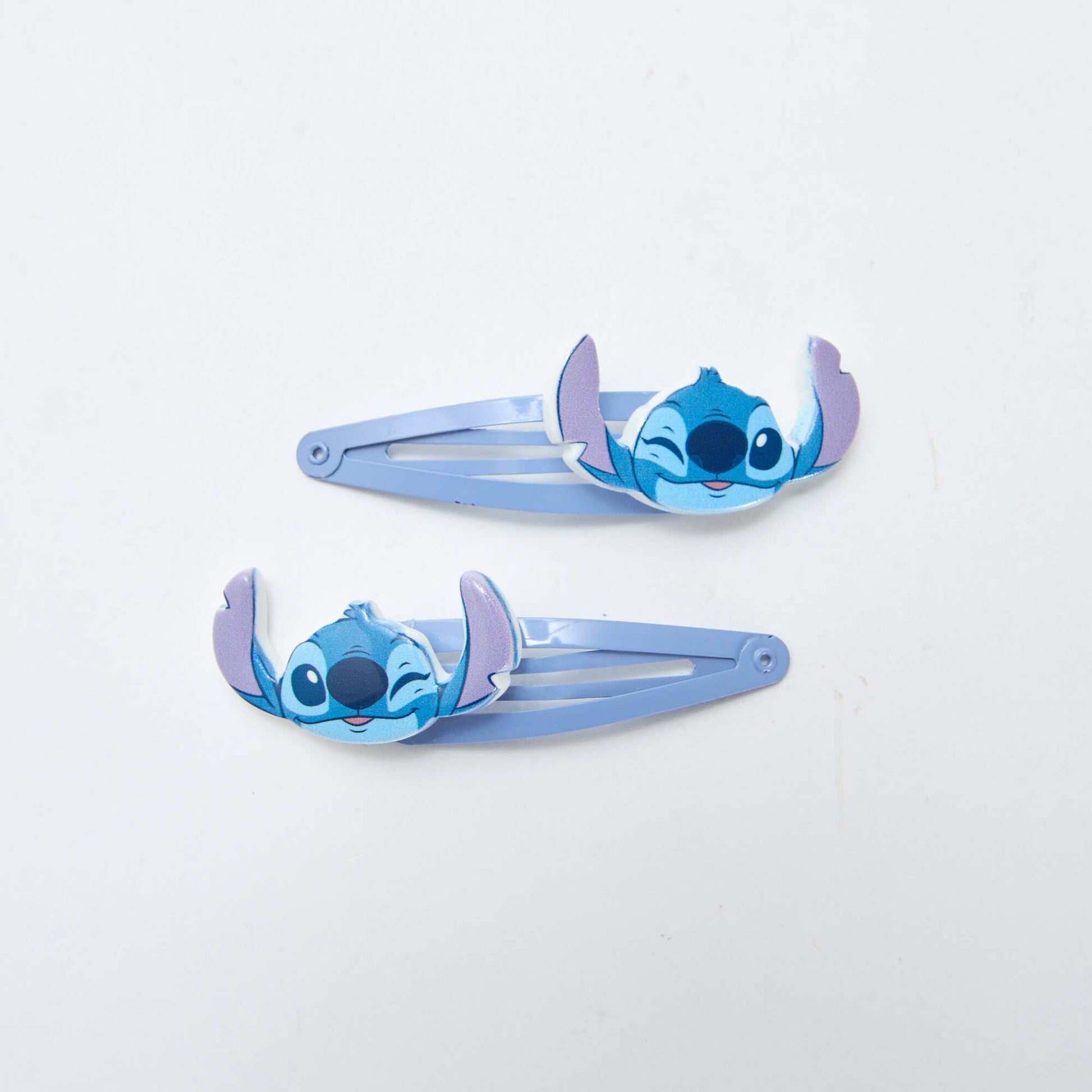 Set of 4 Hair Clips + 2 'Stitch' Hair Ties BLUE