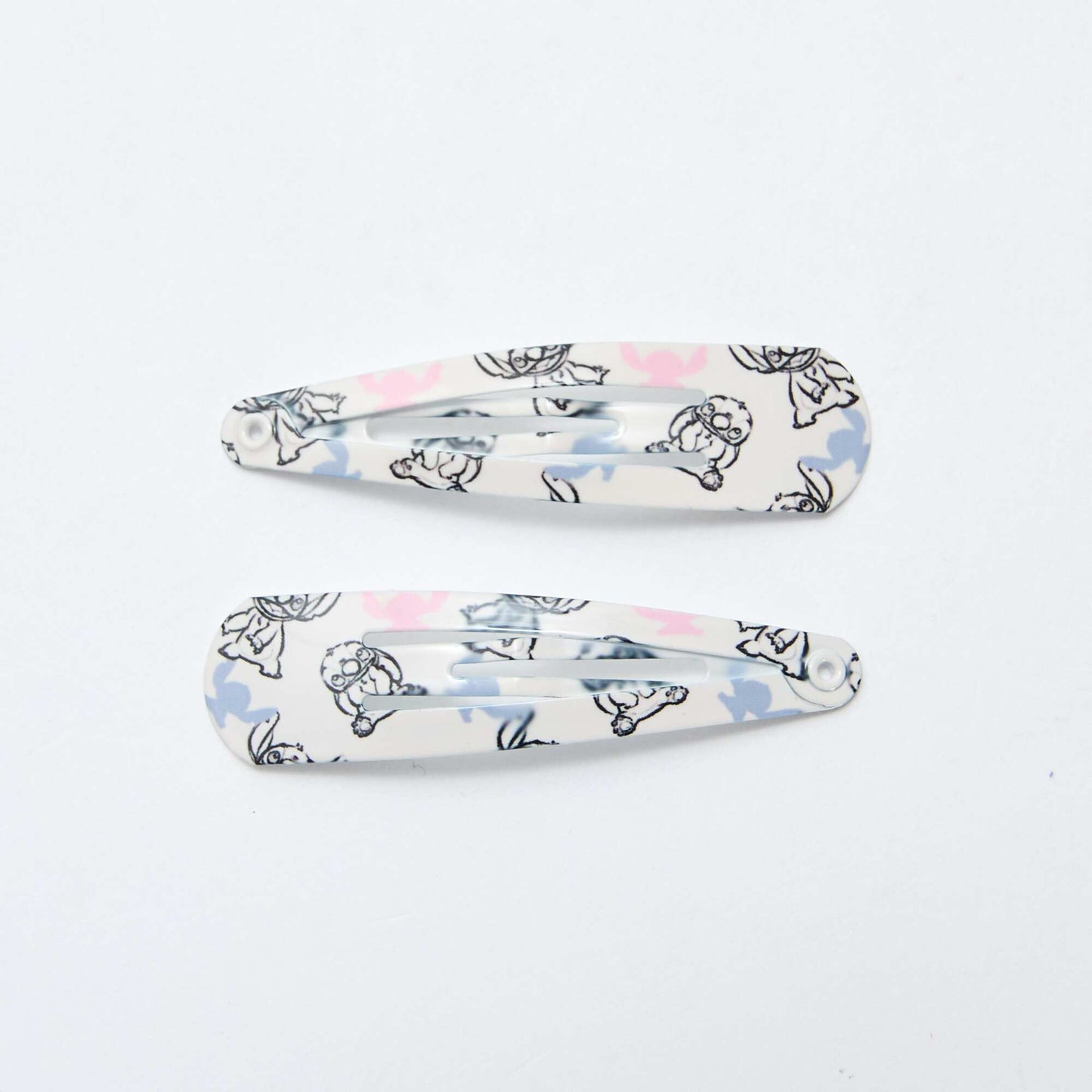Set of 4 Hair Clips + 2 'Stitch' Hair Ties BLUE