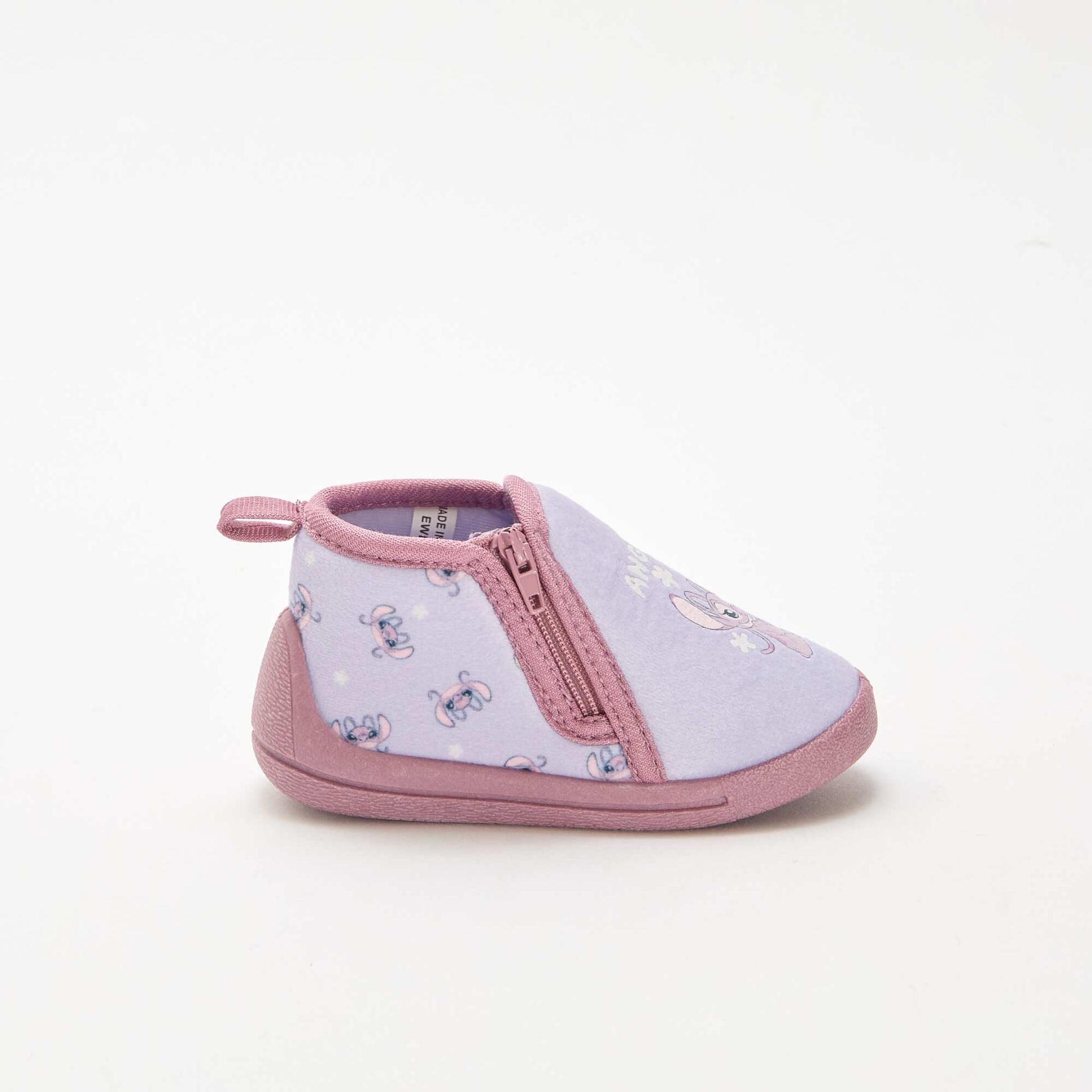 Angel & Stitch Zipped Slippers PINK