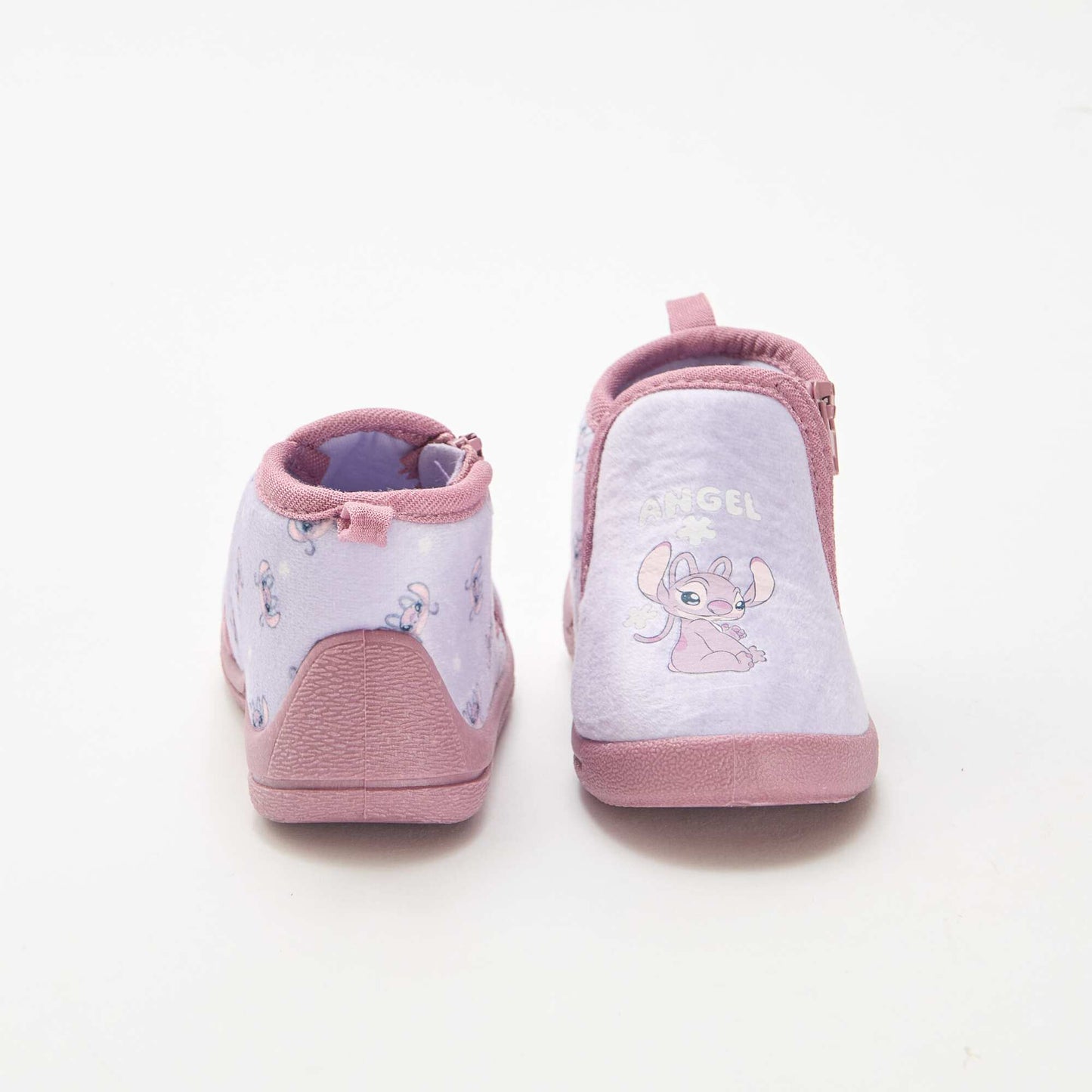 Angel & Stitch Zipped Slippers PINK