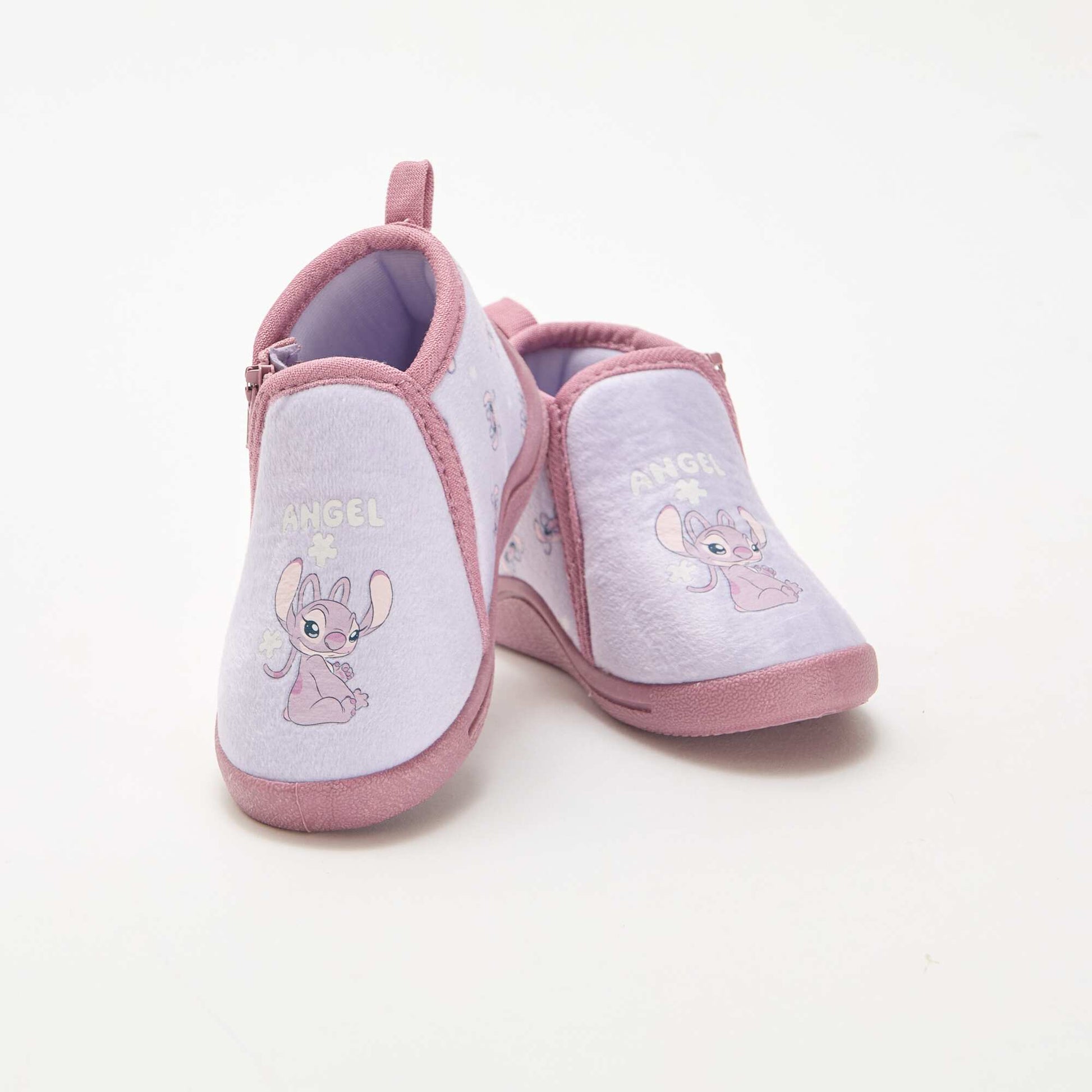 Angel & Stitch Zipped Slippers PINK