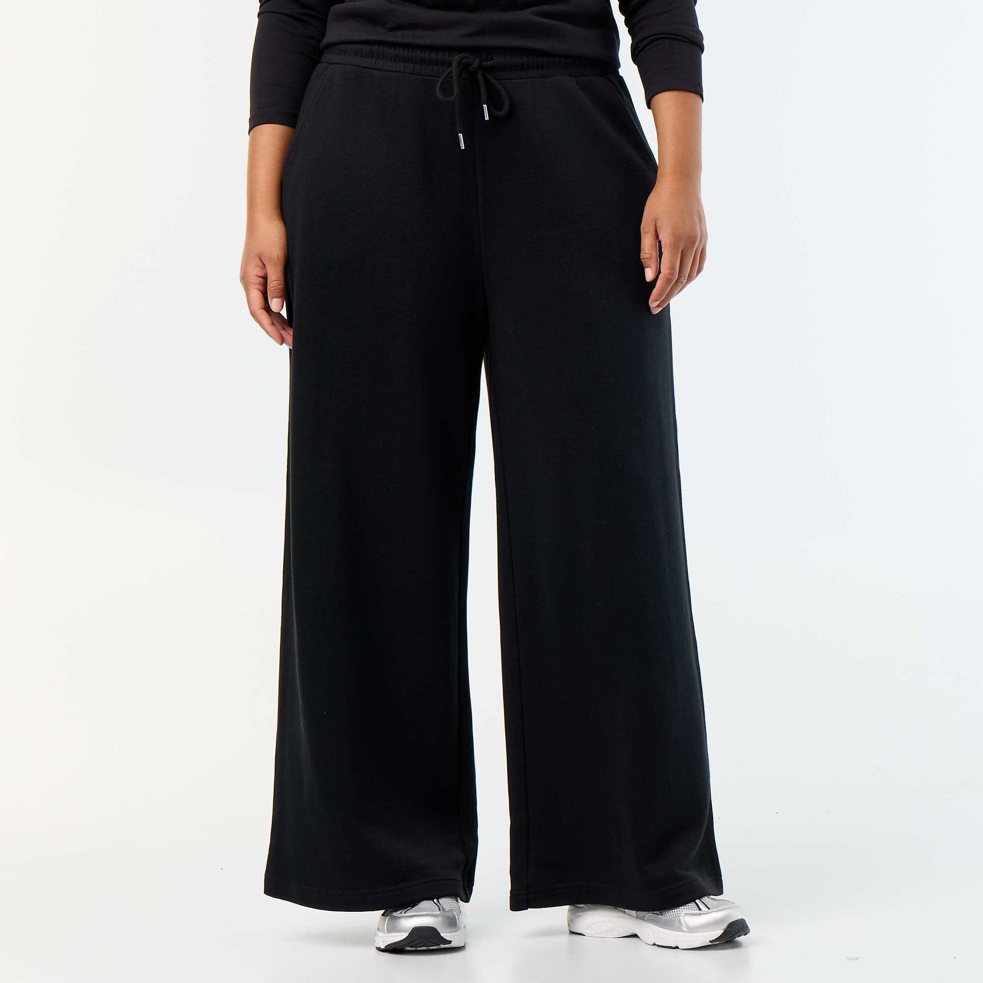 Oversized Solid Joggers BLACK