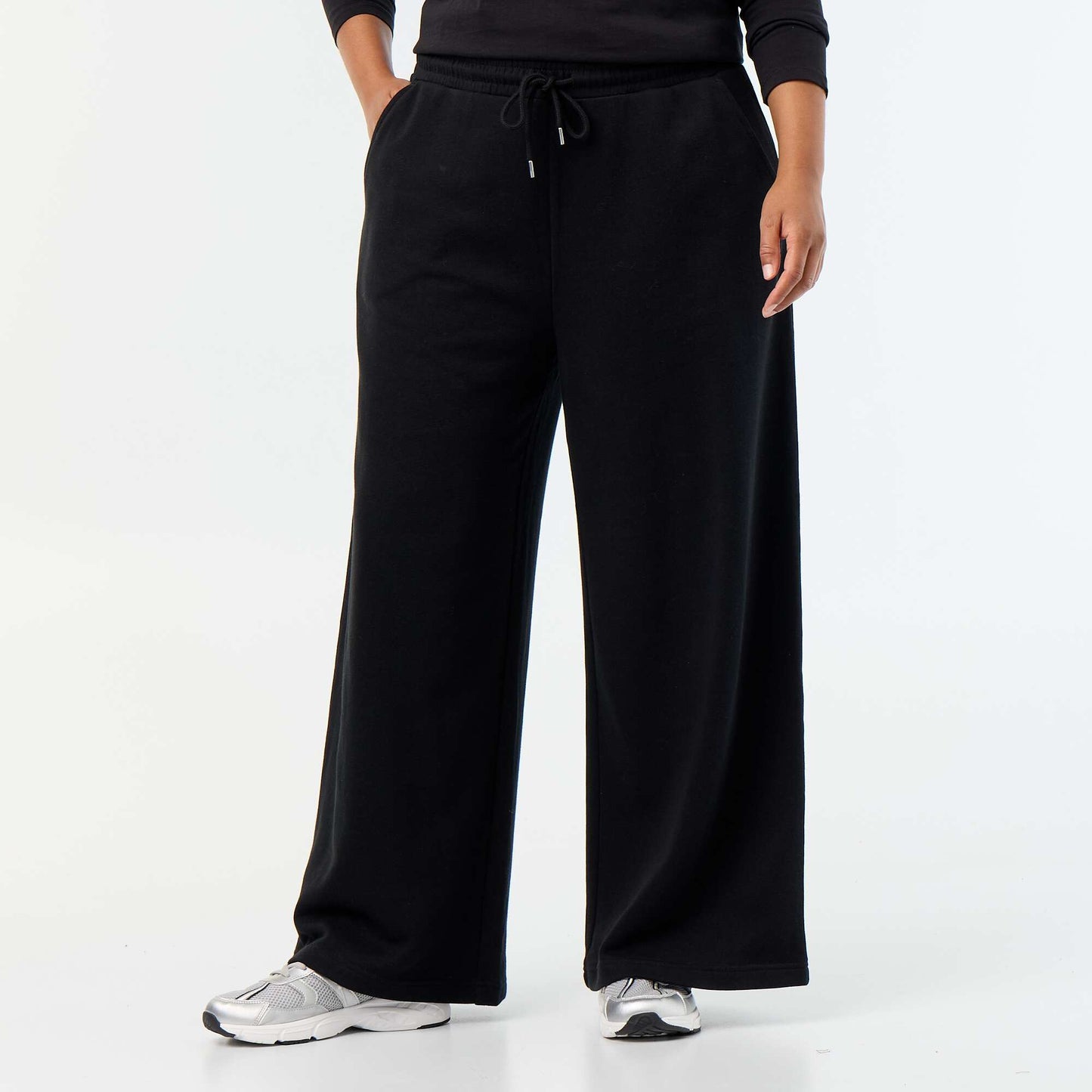Oversized Solid Joggers BLACK