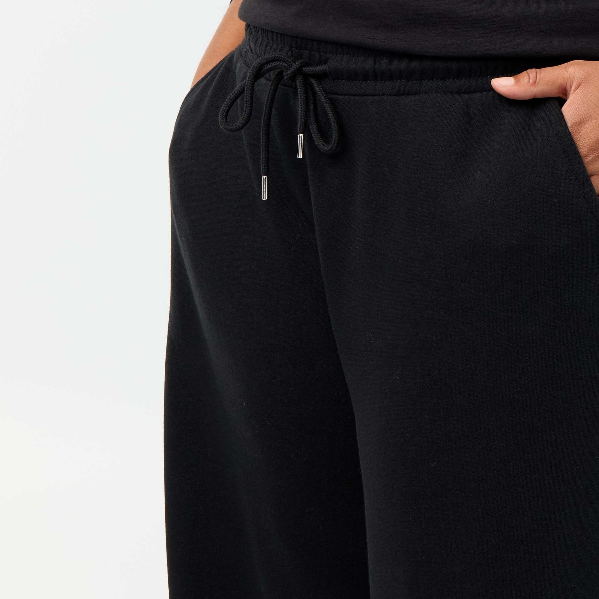 Oversized Solid Joggers BLACK