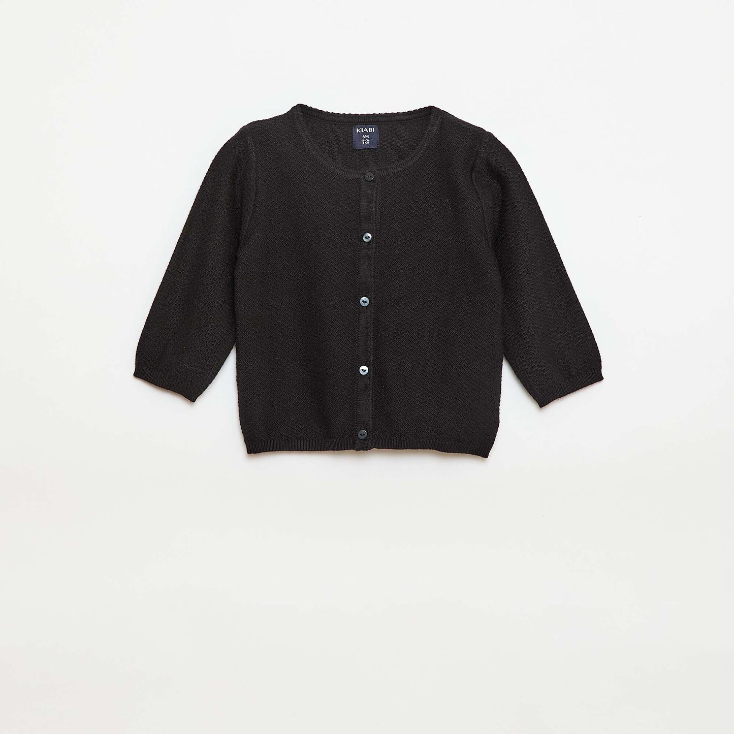 Plain Knit Cardigan BLACK