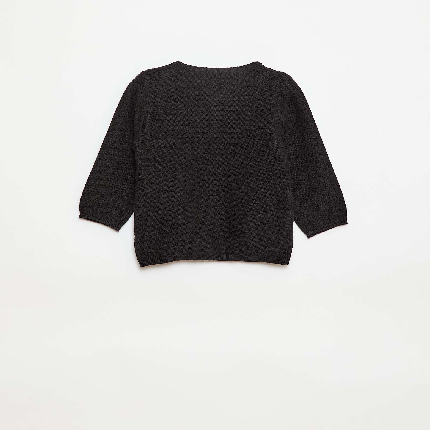 Plain Knit Cardigan BLACK