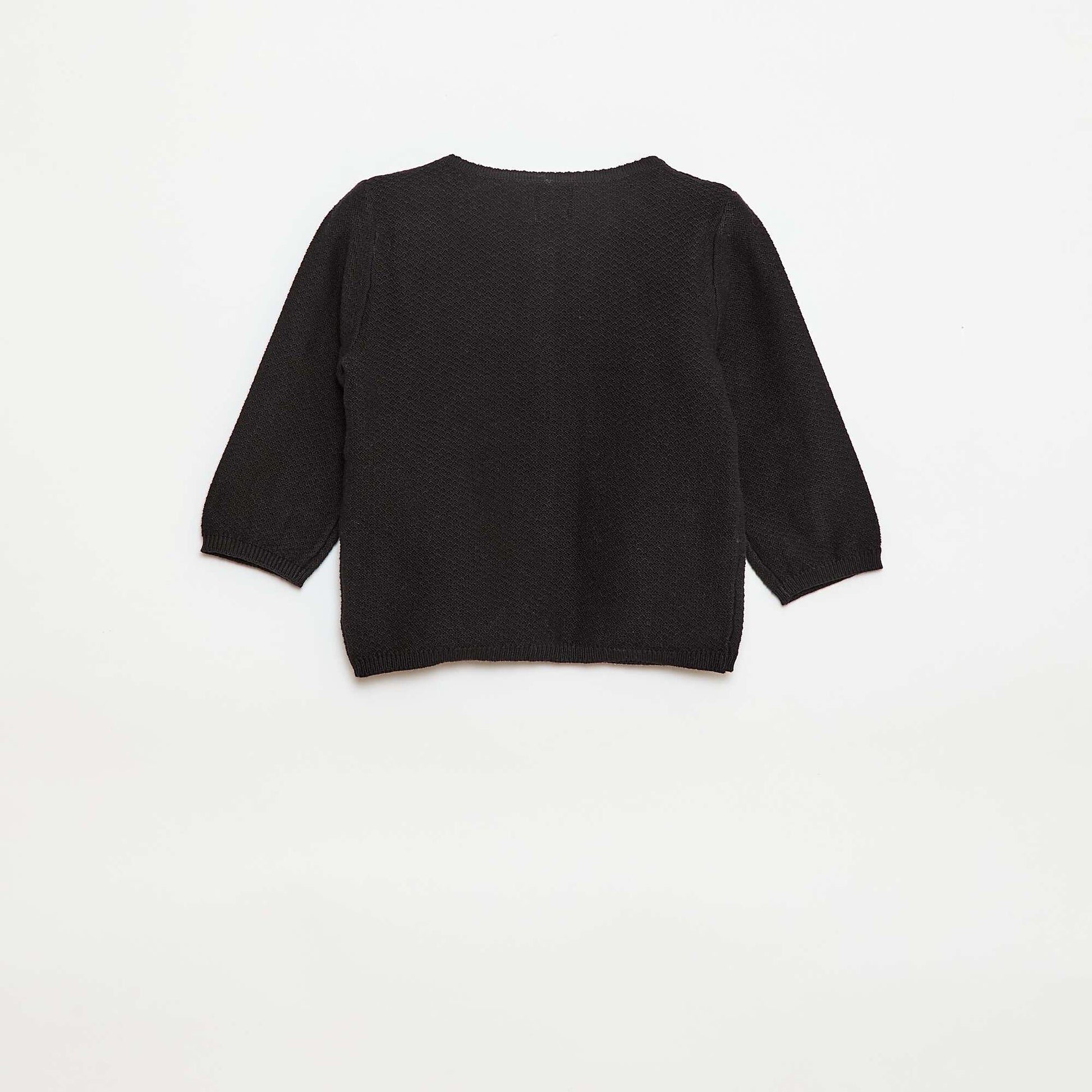 Plain Knit Cardigan BLACK