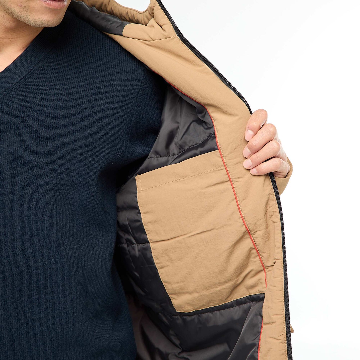 Lightweight Water-Repellent Hooded Parka BEIGE