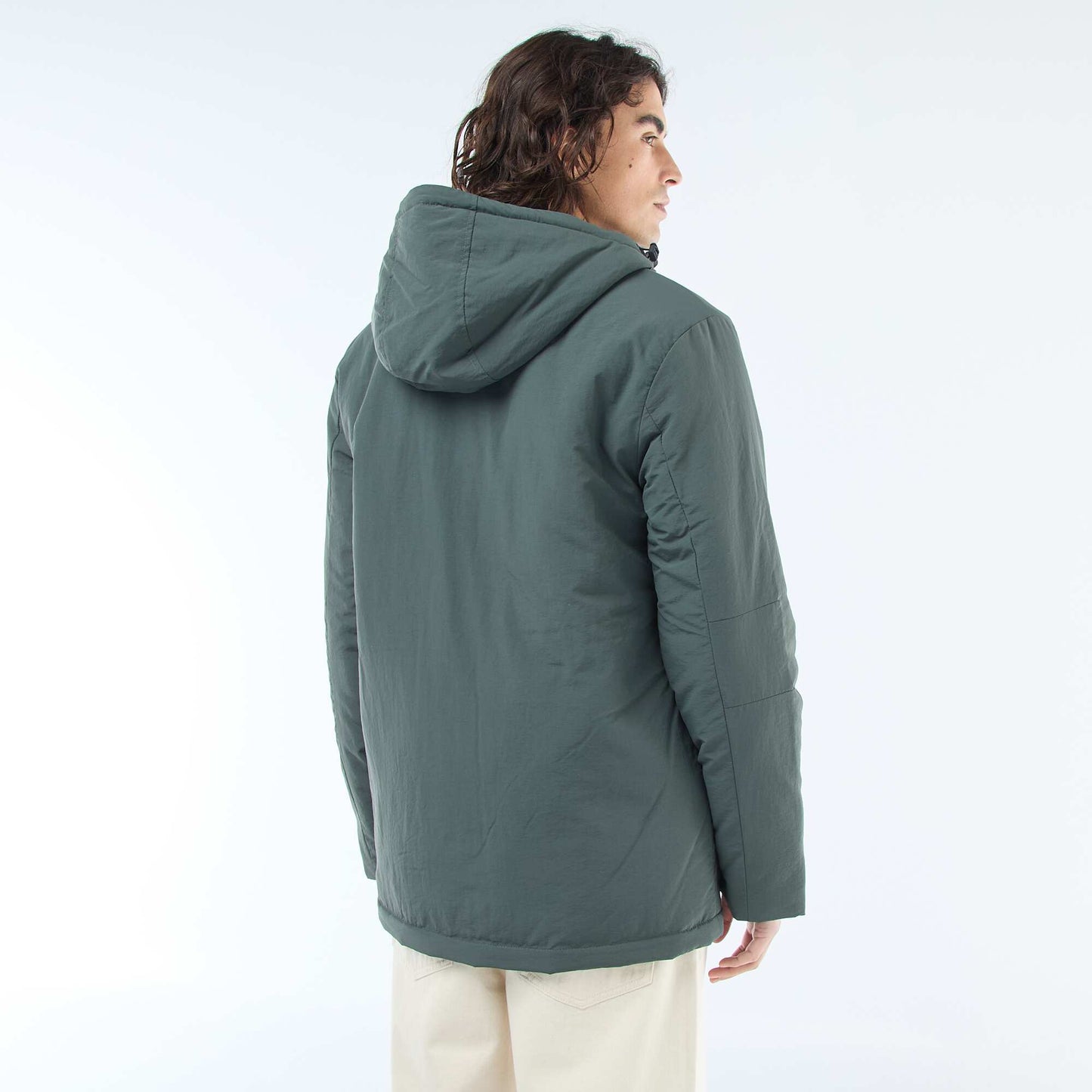 Lightweight Water-Repellent Hooded Parka GREEN