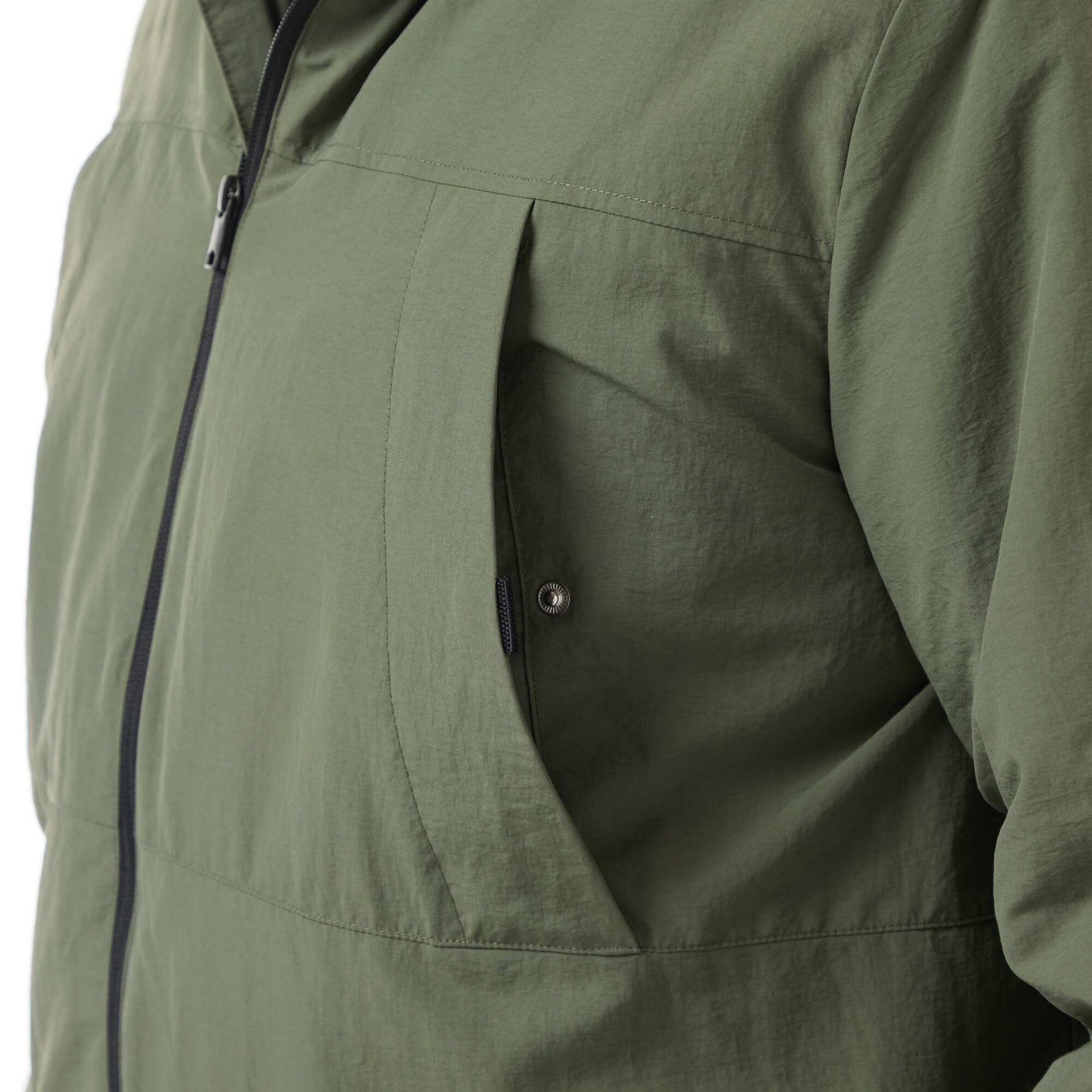 Hooded Parka with Double Entry Patch Pockets with Fleece Lining GREEN