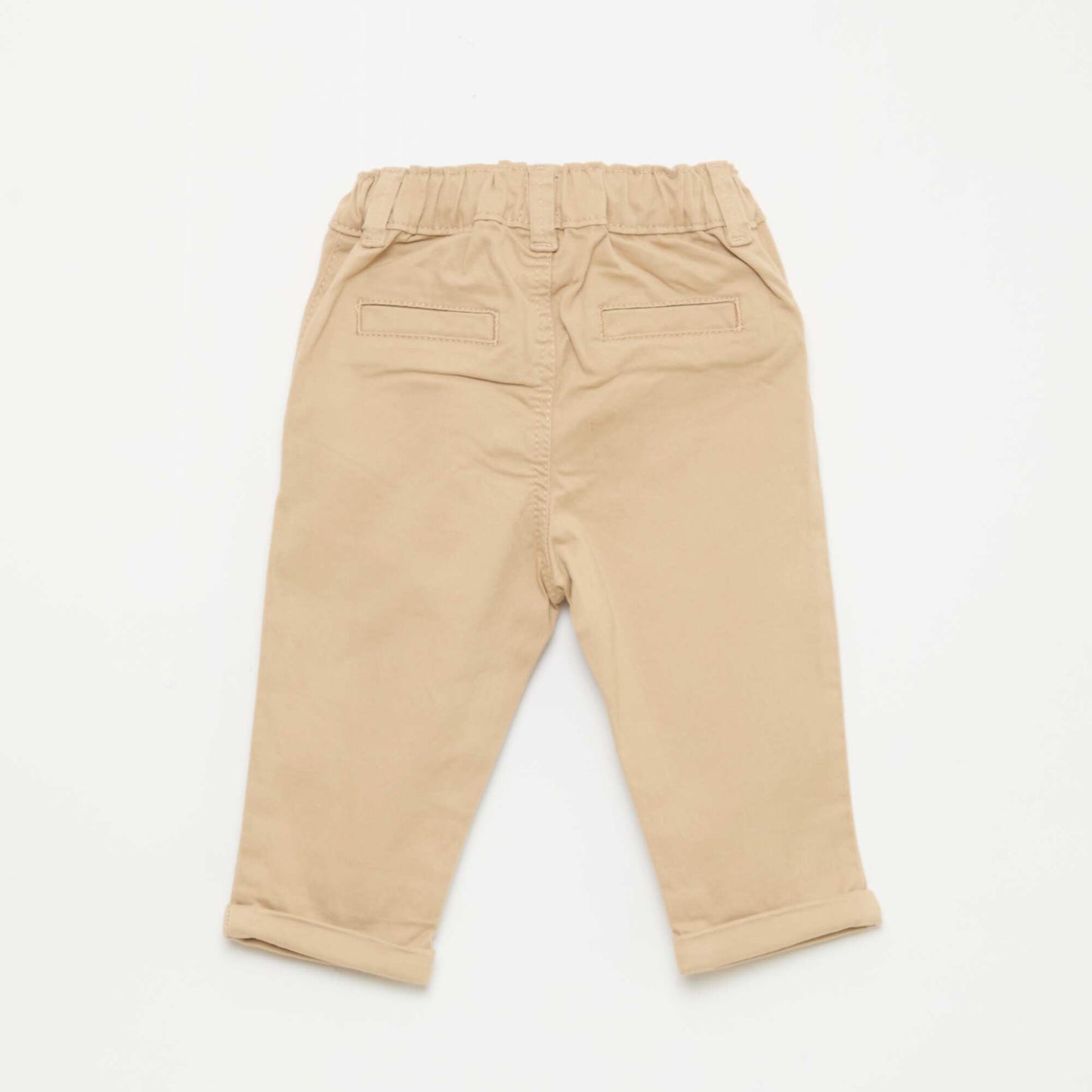 Stretch Cotton Straight Leg Chinos BEIGE