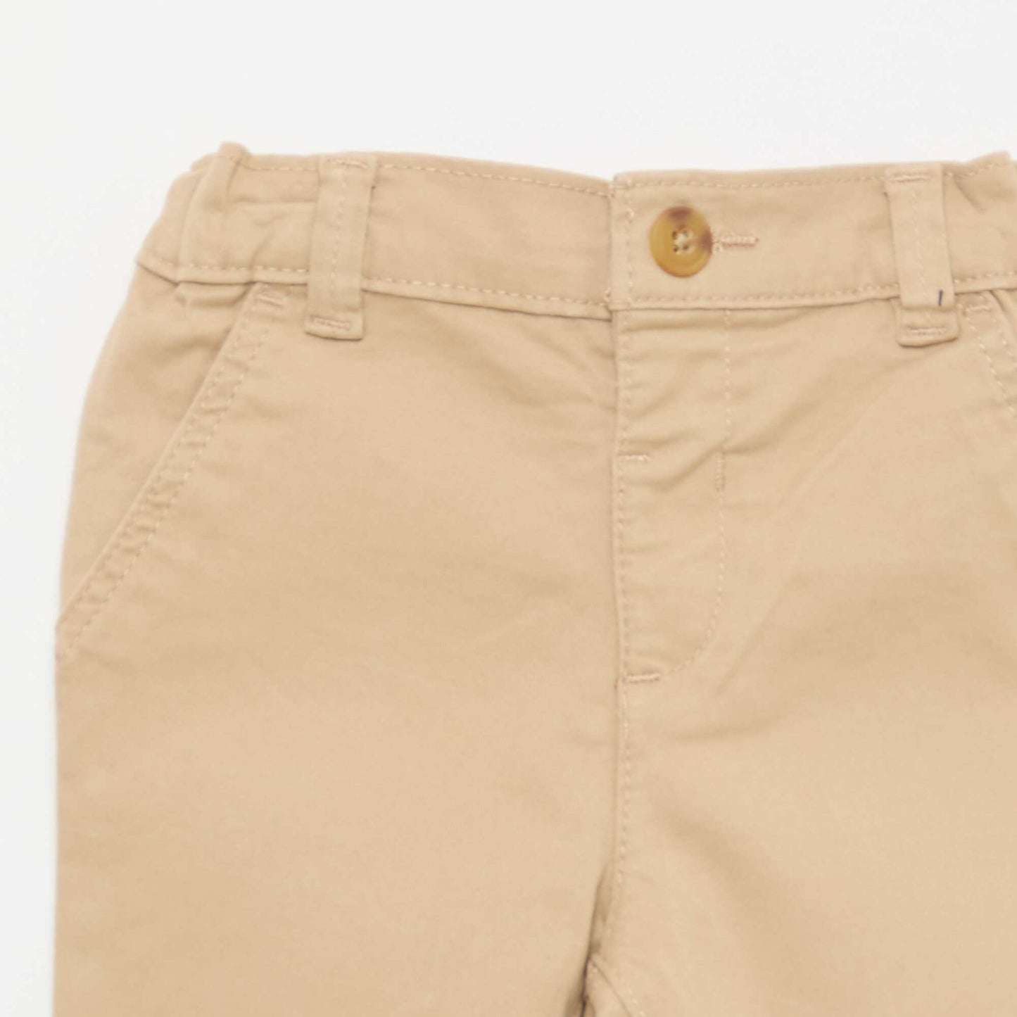 Stretch Cotton Straight Leg Chinos BEIGE