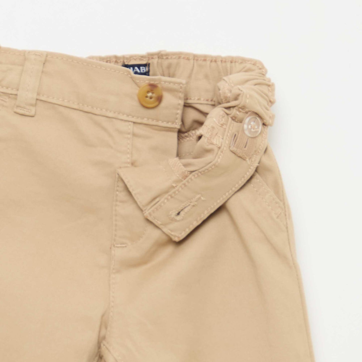 Stretch Cotton Straight Leg Chinos BEIGE
