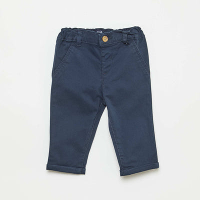 Stretch Cotton Straight Leg Chinos BLUE