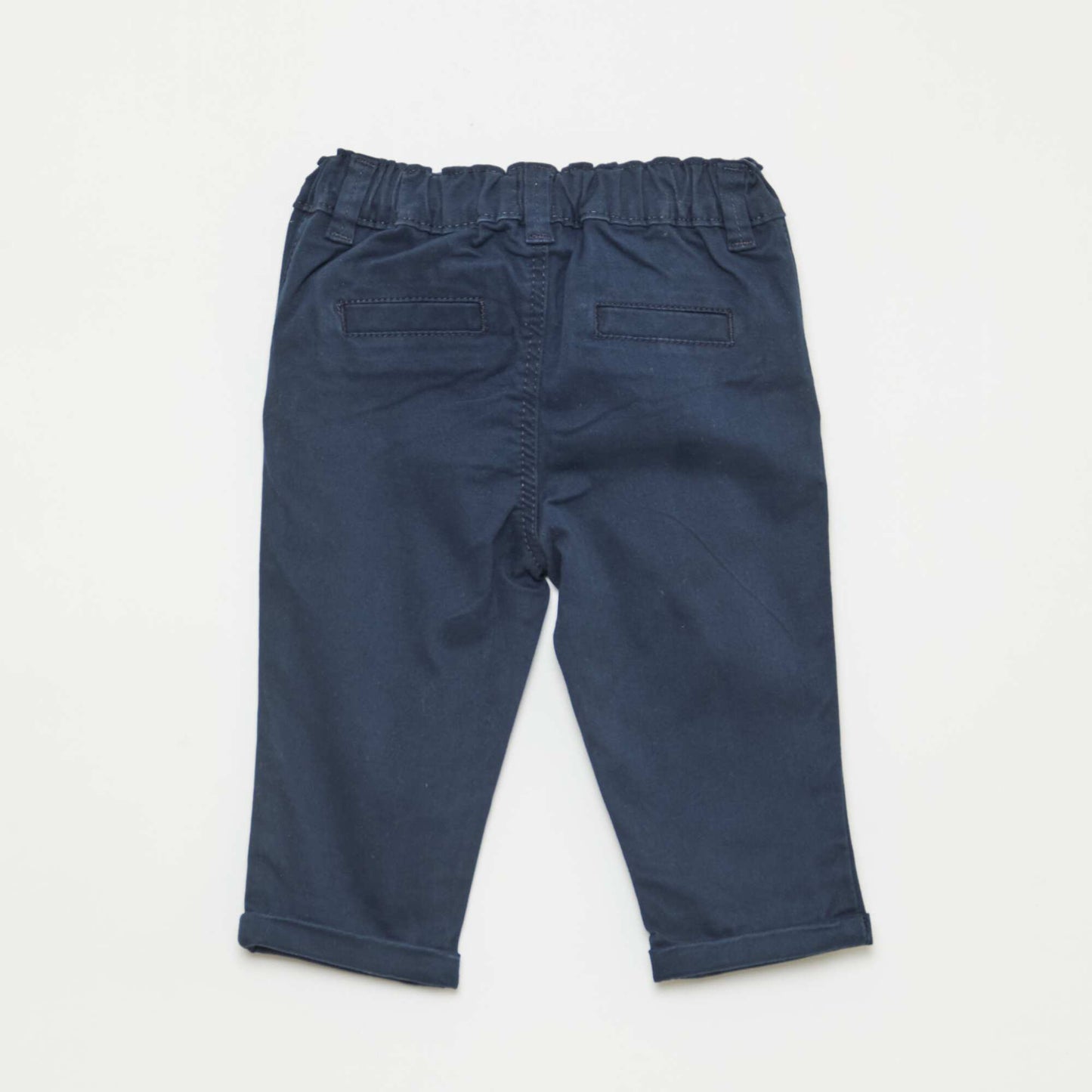 Stretch Cotton Straight Leg Chinos BLUE