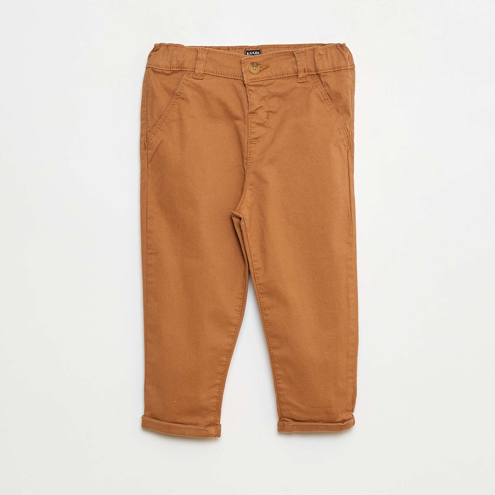 Straight-Leg Stretch Cotton Chinos BEIGE