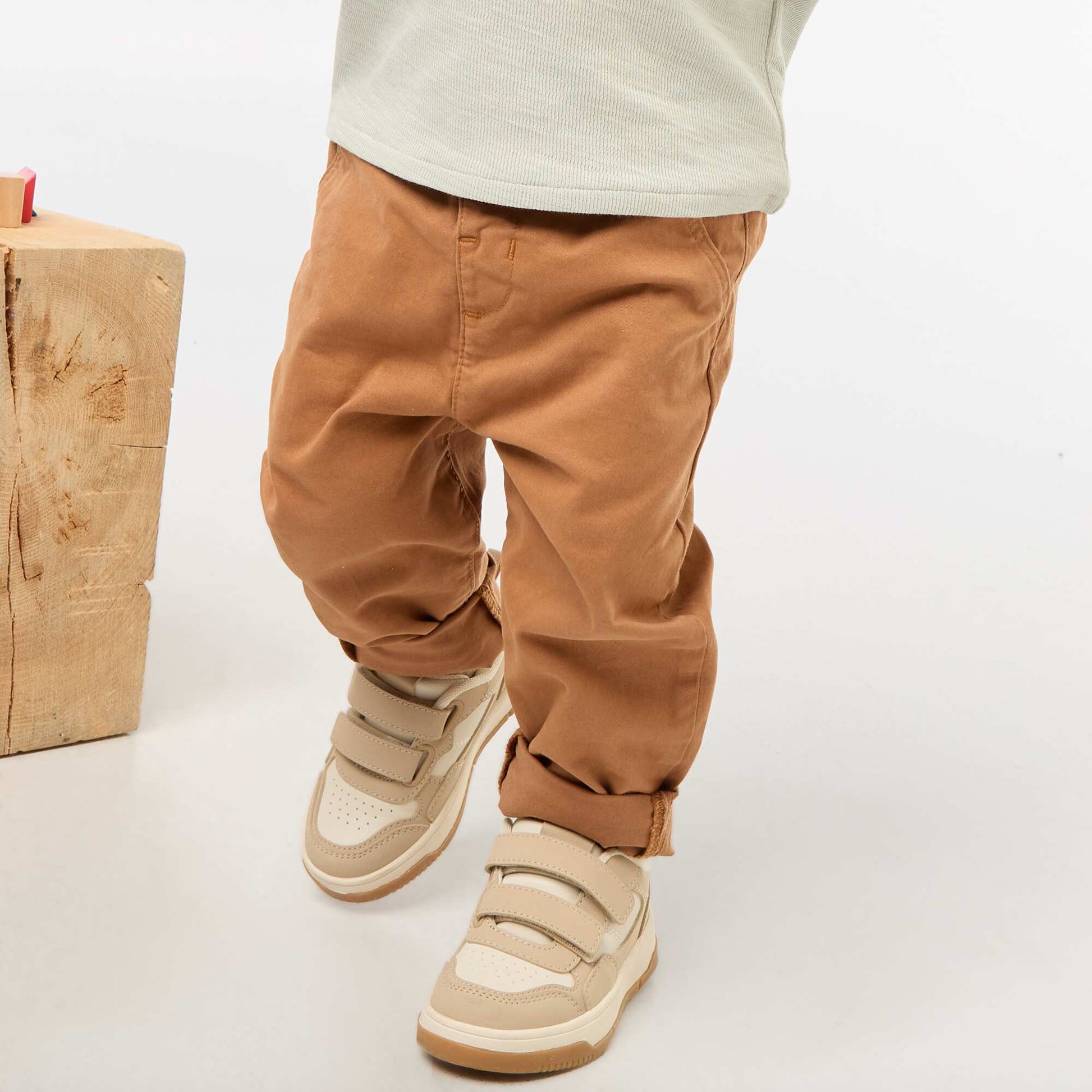 Straight-Leg Stretch Cotton Chinos BEIGE